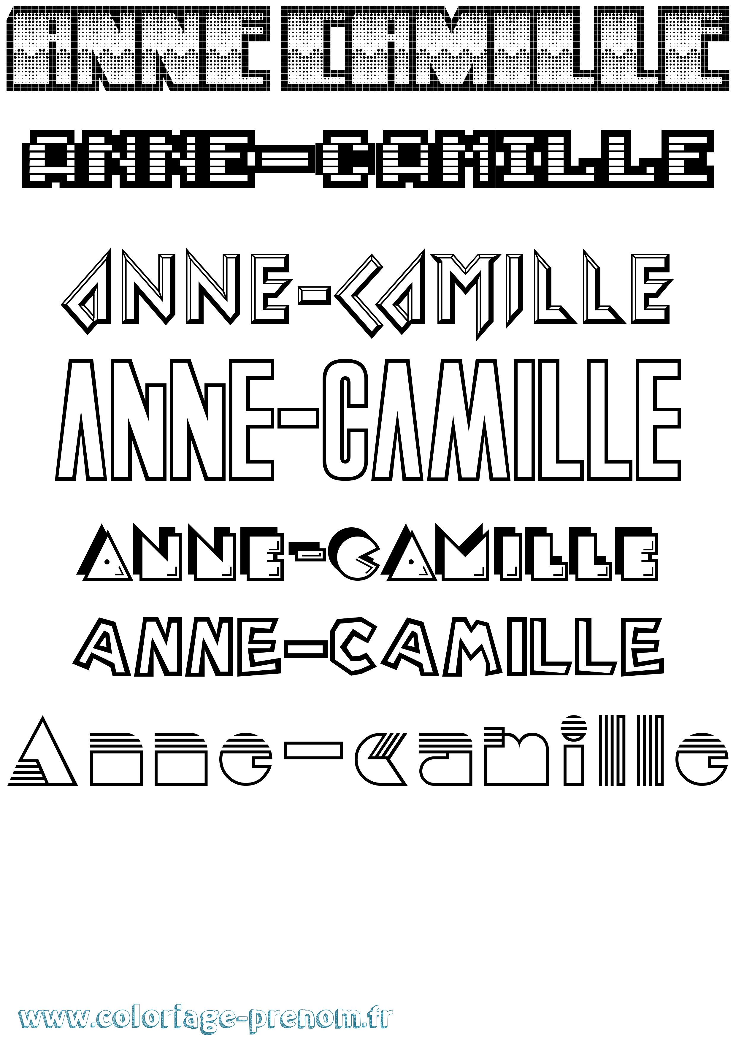 Coloriage Anne-Camille Jeux Vidéos Coloriage prénom Anne-Camille Jeux Vidéos