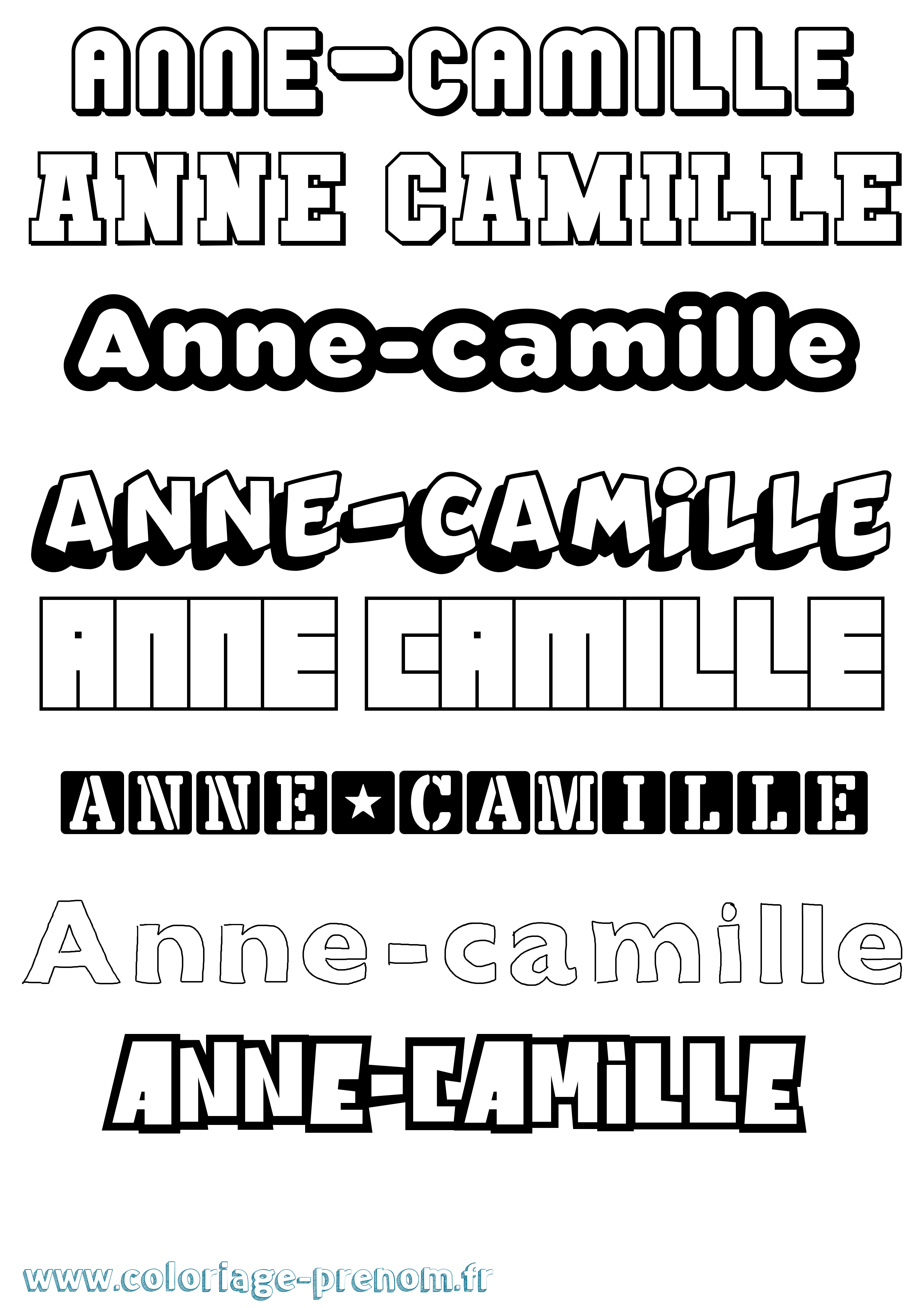 Coloriage Anne-Camille Simple Coloriage prénom Anne-Camille Simple
