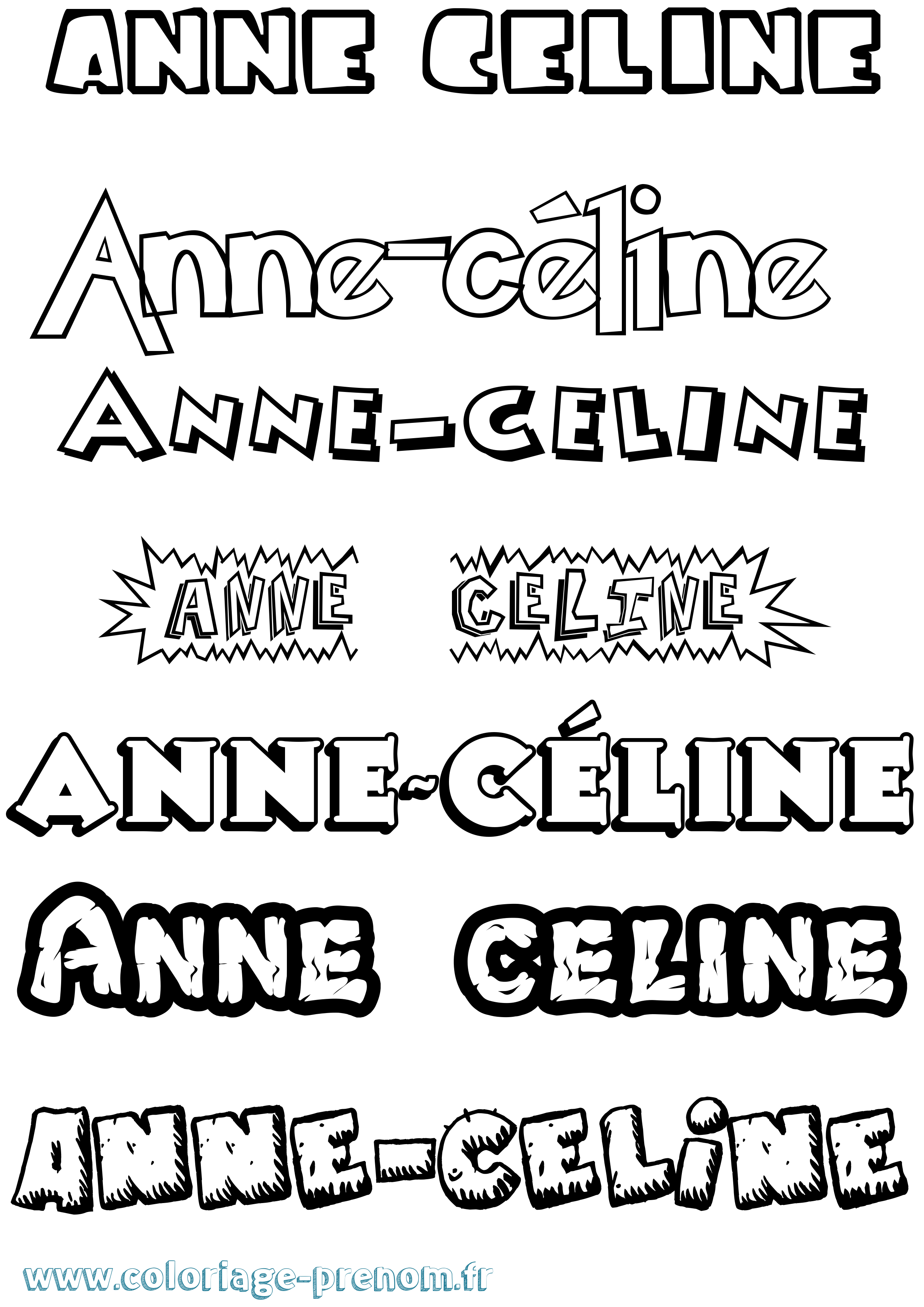 Coloriage Anne-Céline Dessin Animé Coloriage prénom Anne-Céline Dessin Animé