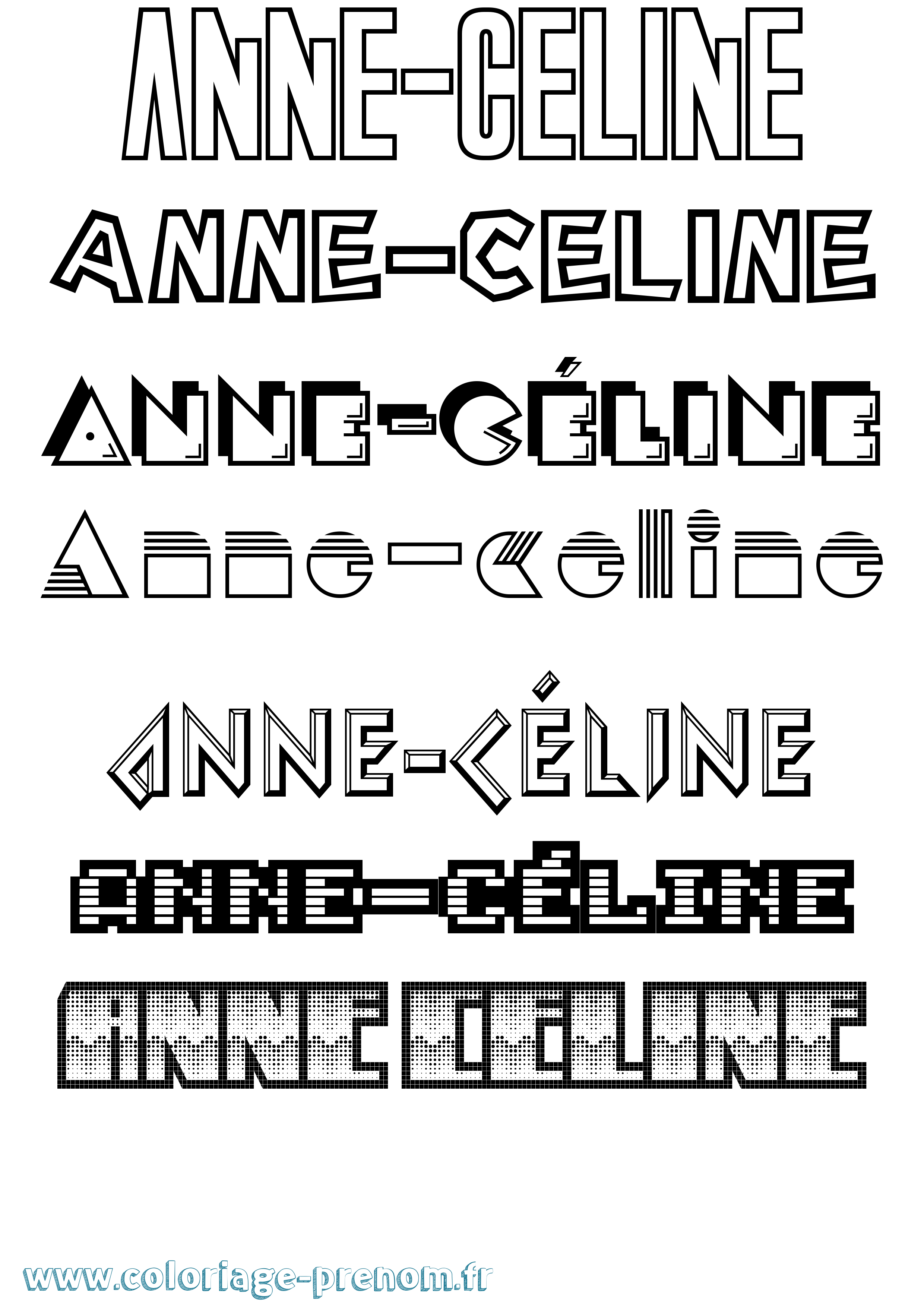 Coloriage Anne-Céline Jeux Vidéos Coloriage prénom Anne-Céline Jeux Vidéos