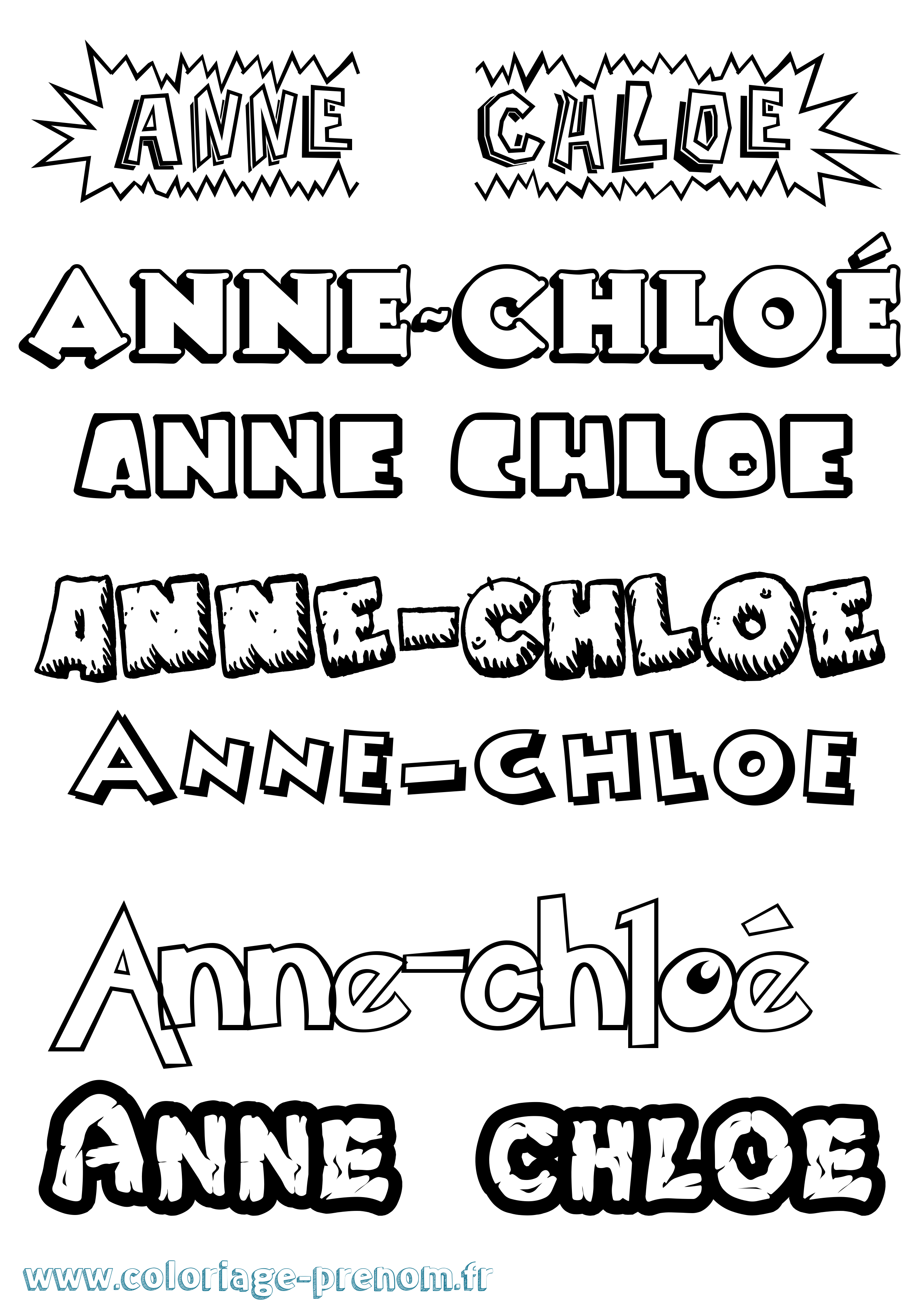 Coloriage Anne-Chloé Dessin Animé Coloriage prénom Anne-Chloé Dessin Animé