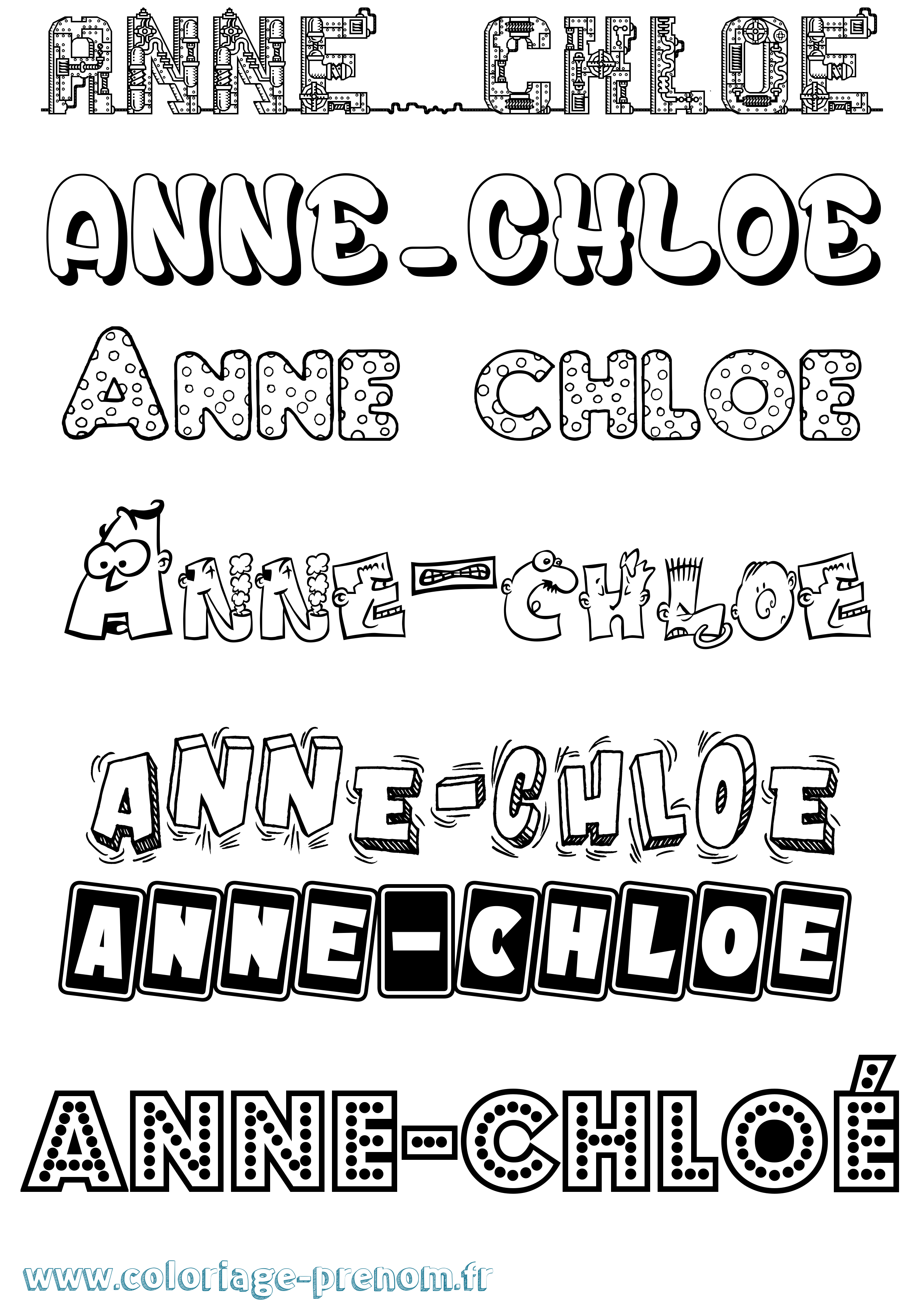 Coloriage Anne-Chloé Fun Coloriage prénom Anne-Chloé Fun