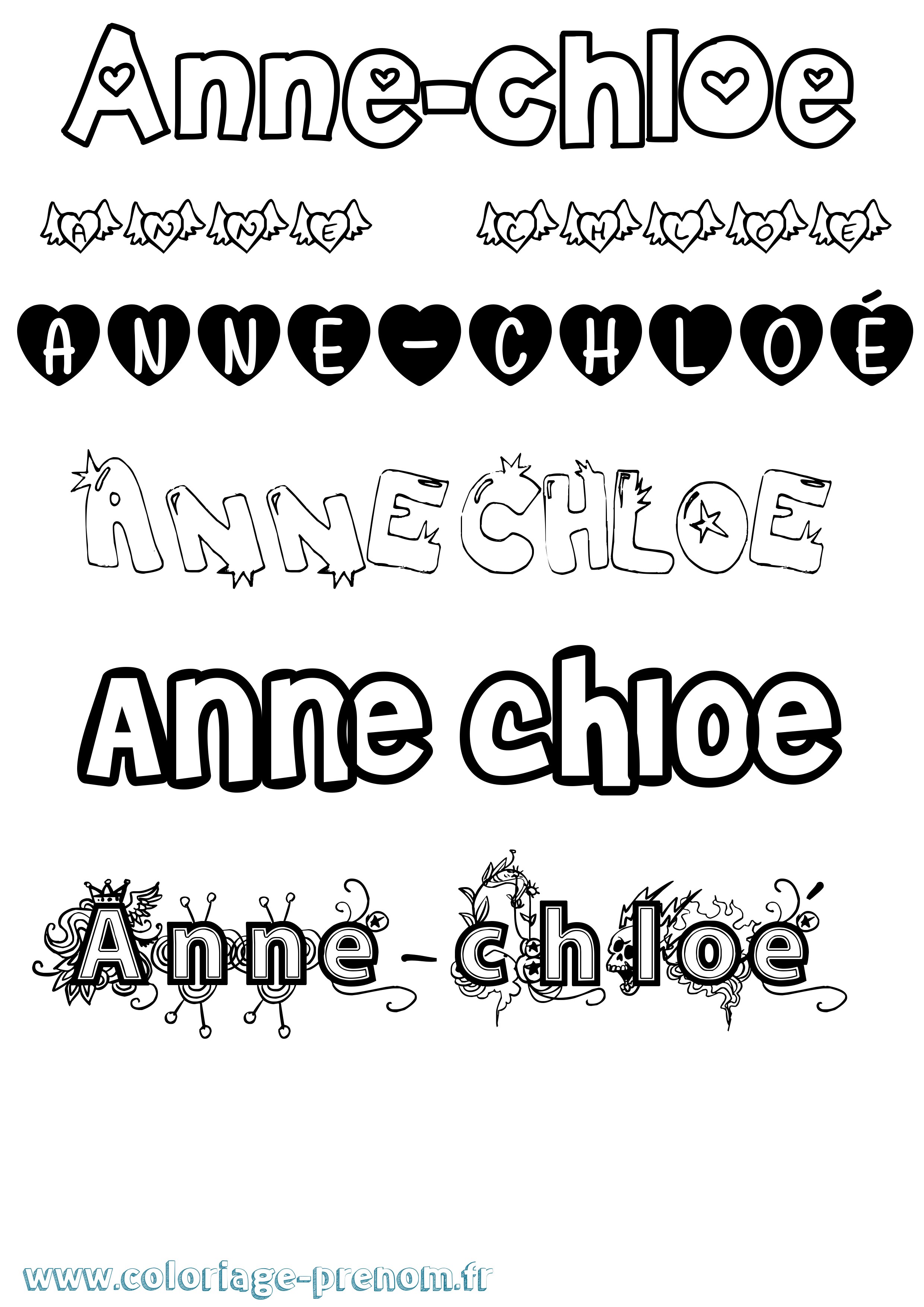 Coloriage Anne-Chloé Girly Coloriage prénom Anne-Chloé Girly