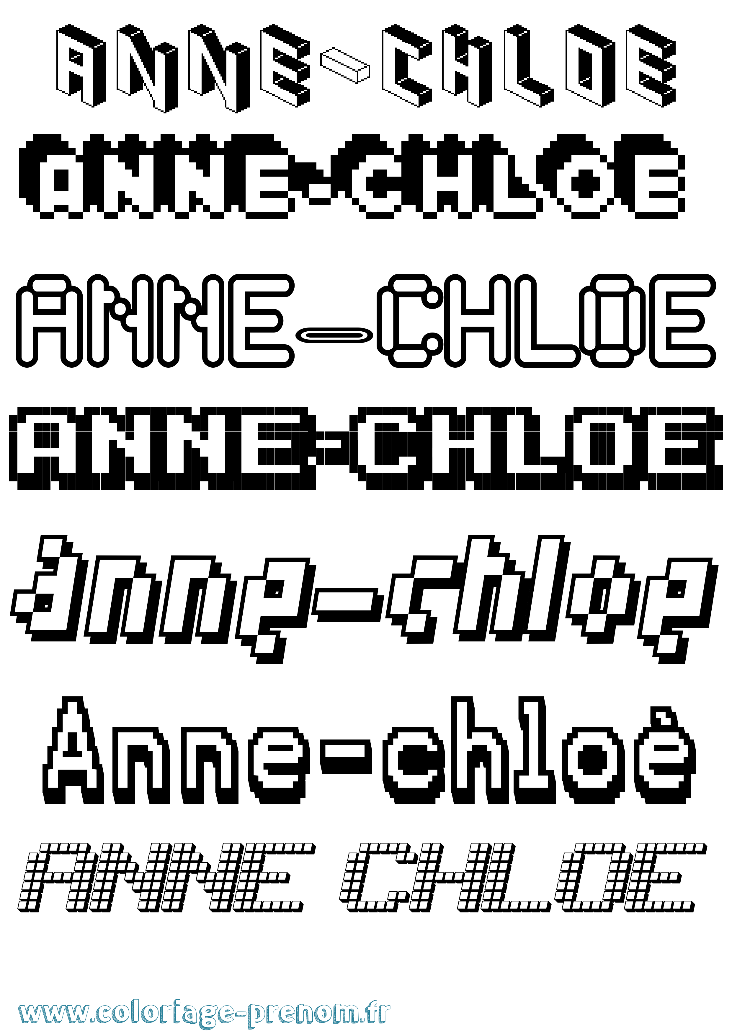 Coloriage Anne-Chloé Pixel Coloriage prénom Anne-Chloé Pixel