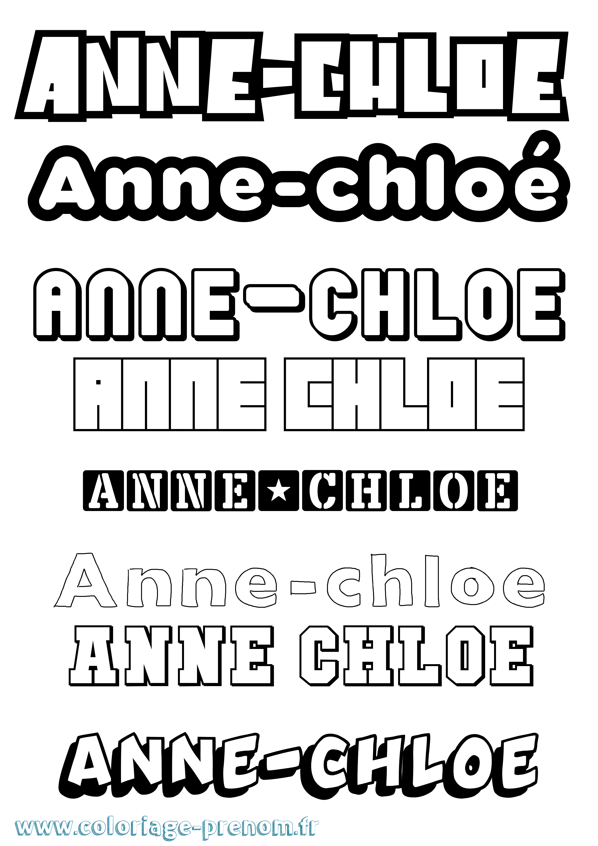 Coloriage Anne-Chloé Simple Coloriage prénom Anne-Chloé Simple