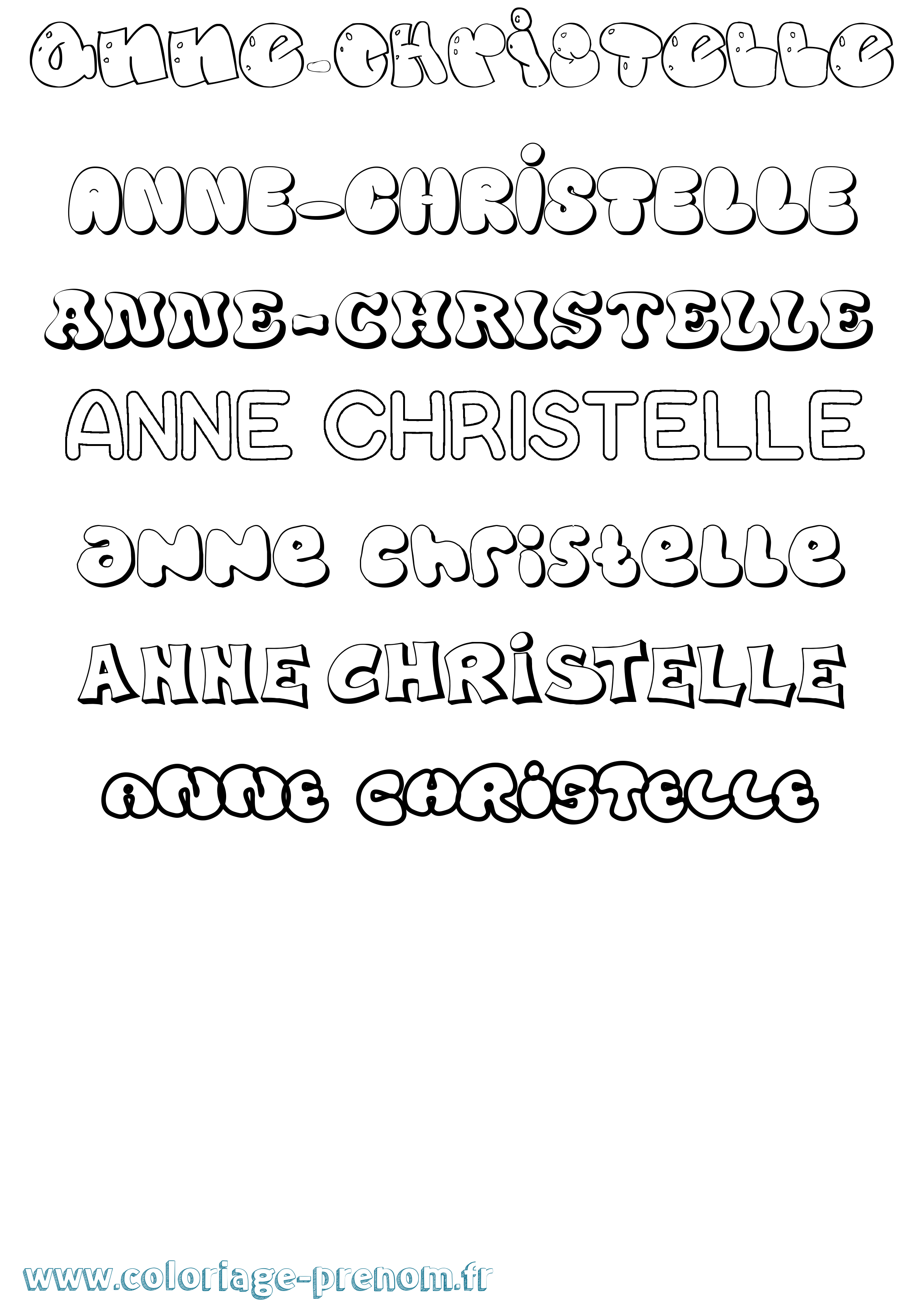 Coloriage Anne-Christelle Bubble Coloriage prénom Anne-Christelle Bubble