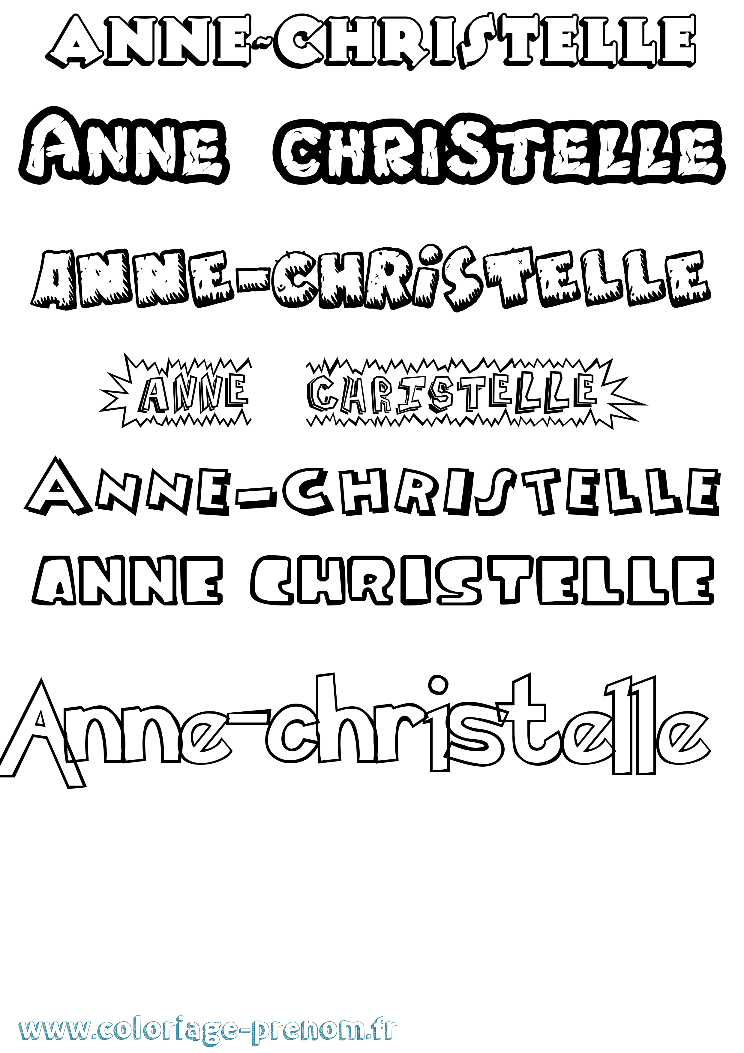 Coloriage Anne-Christelle Dessin Animé Coloriage prénom Anne-Christelle Dessin Animé