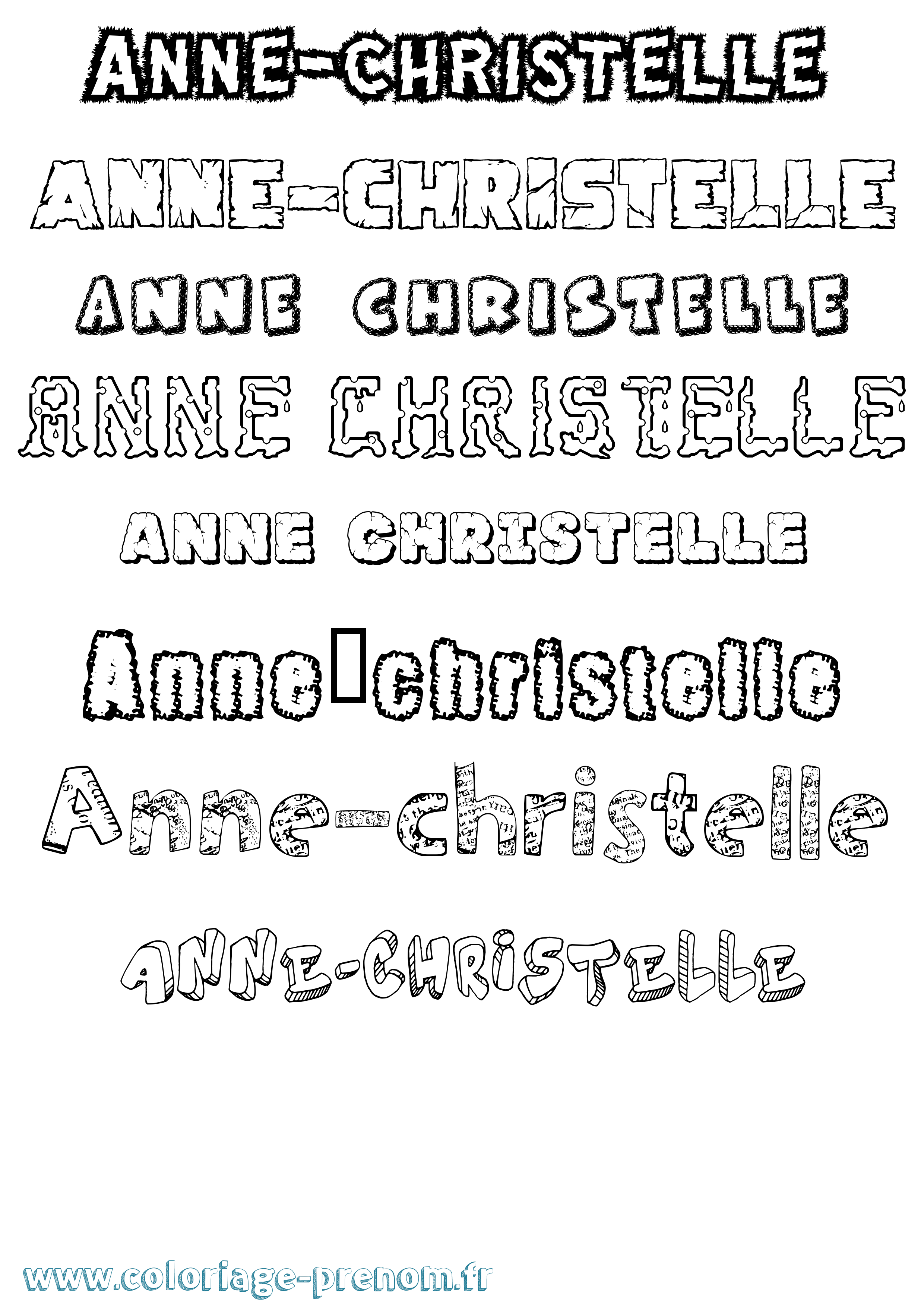 Coloriage Anne-Christelle Destructuré Coloriage prénom Anne-Christelle Destructuré
