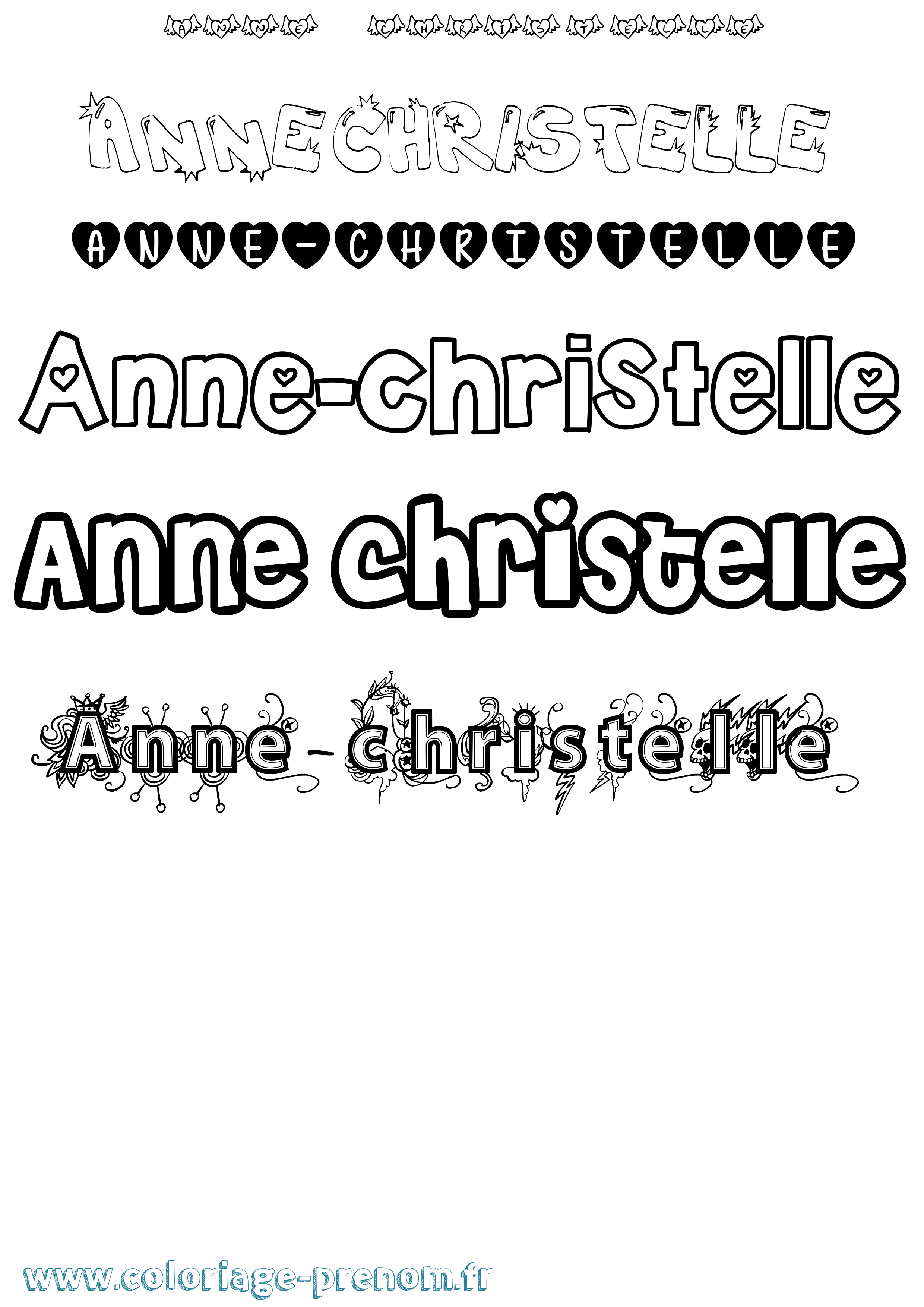 Coloriage Anne-Christelle Girly Coloriage prénom Anne-Christelle Girly