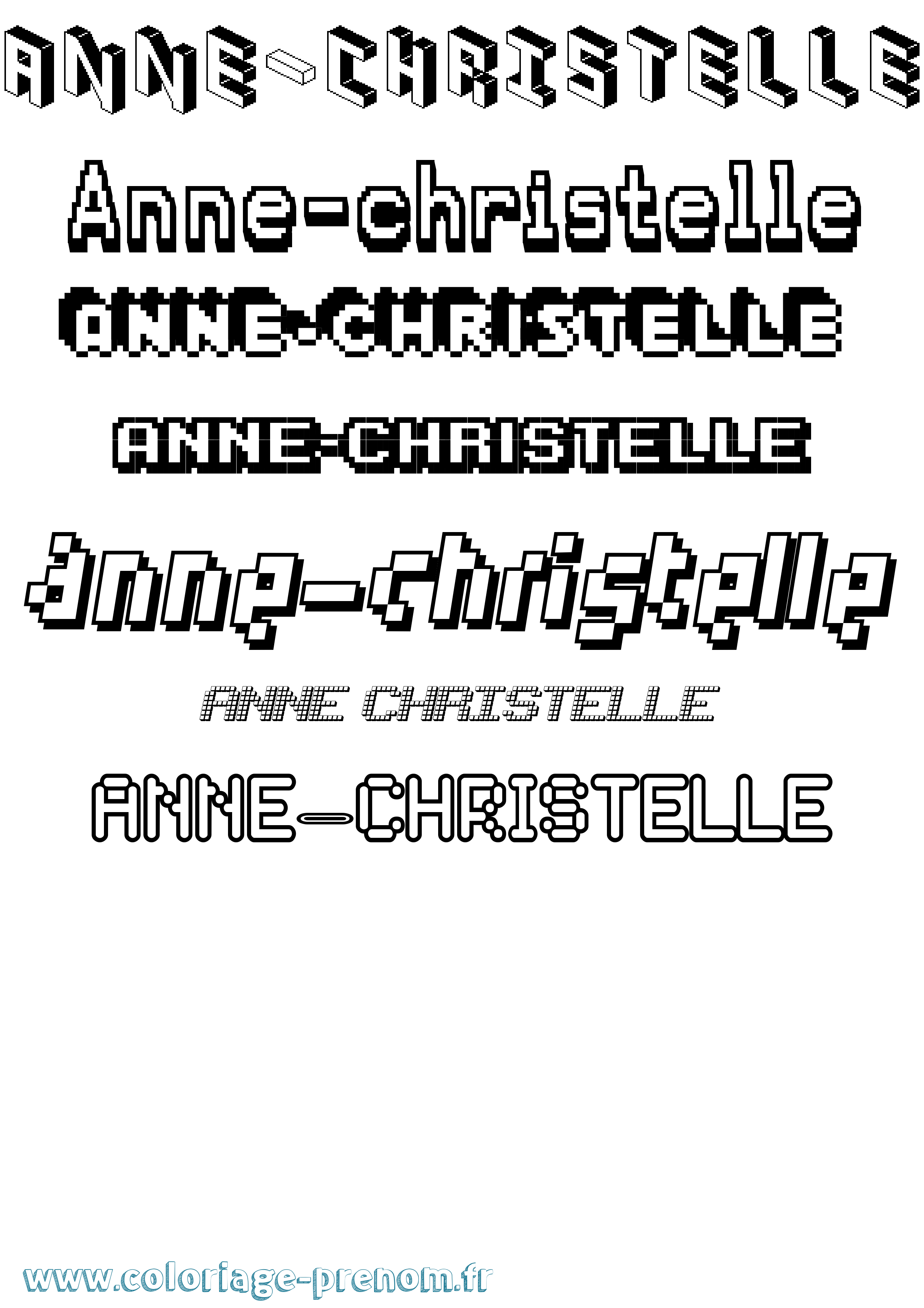 Coloriage Anne-Christelle Pixel Coloriage prénom Anne-Christelle Pixel