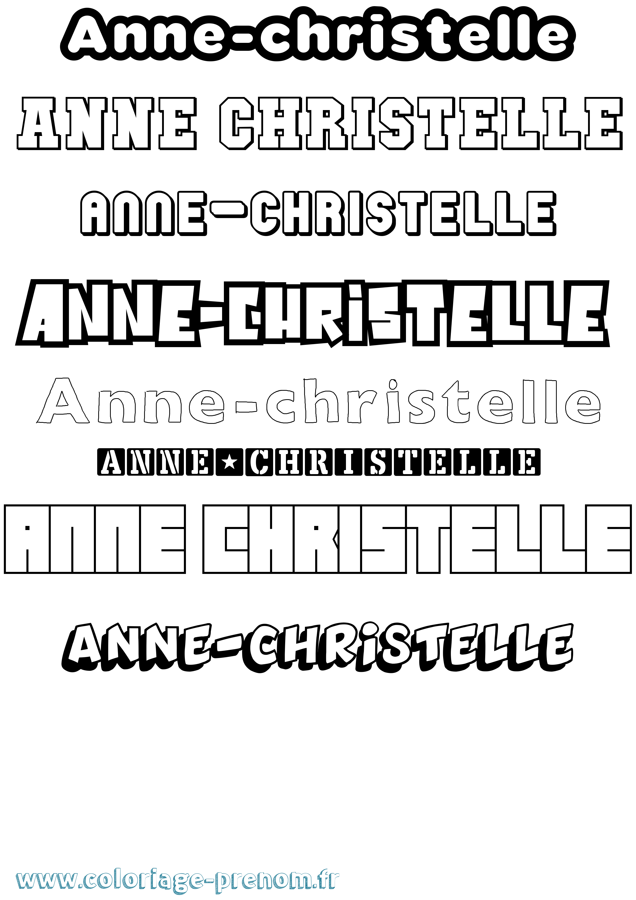 Coloriage Anne-Christelle Simple Coloriage prénom Anne-Christelle Simple