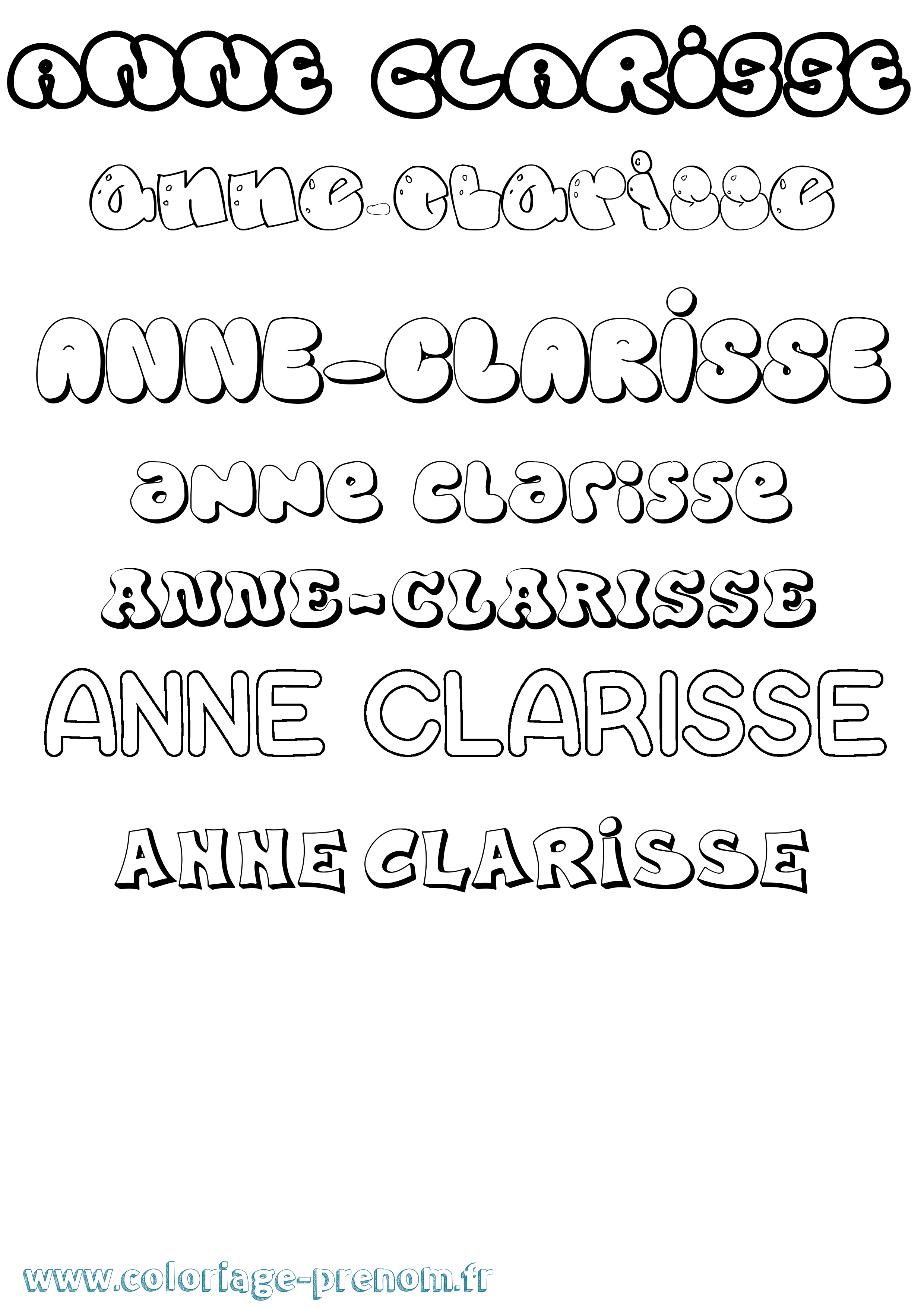 Coloriage Anne-Clarisse Bubble Coloriage prénom Anne-Clarisse Bubble