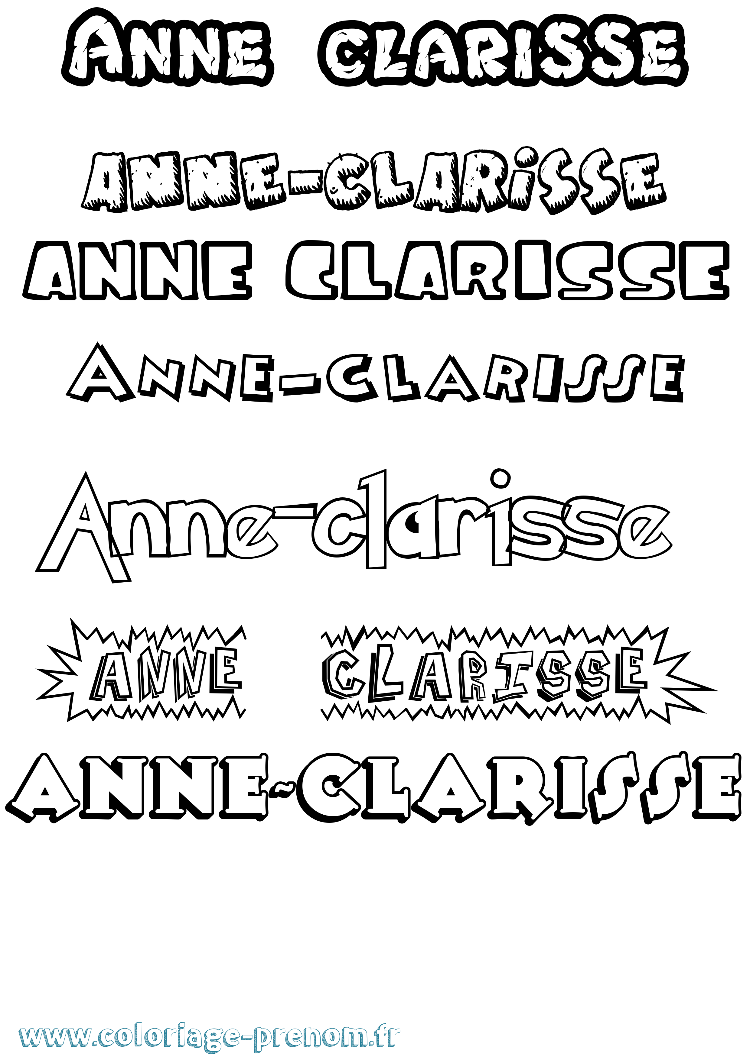 Coloriage Anne-Clarisse Dessin Animé Coloriage prénom Anne-Clarisse Dessin Animé