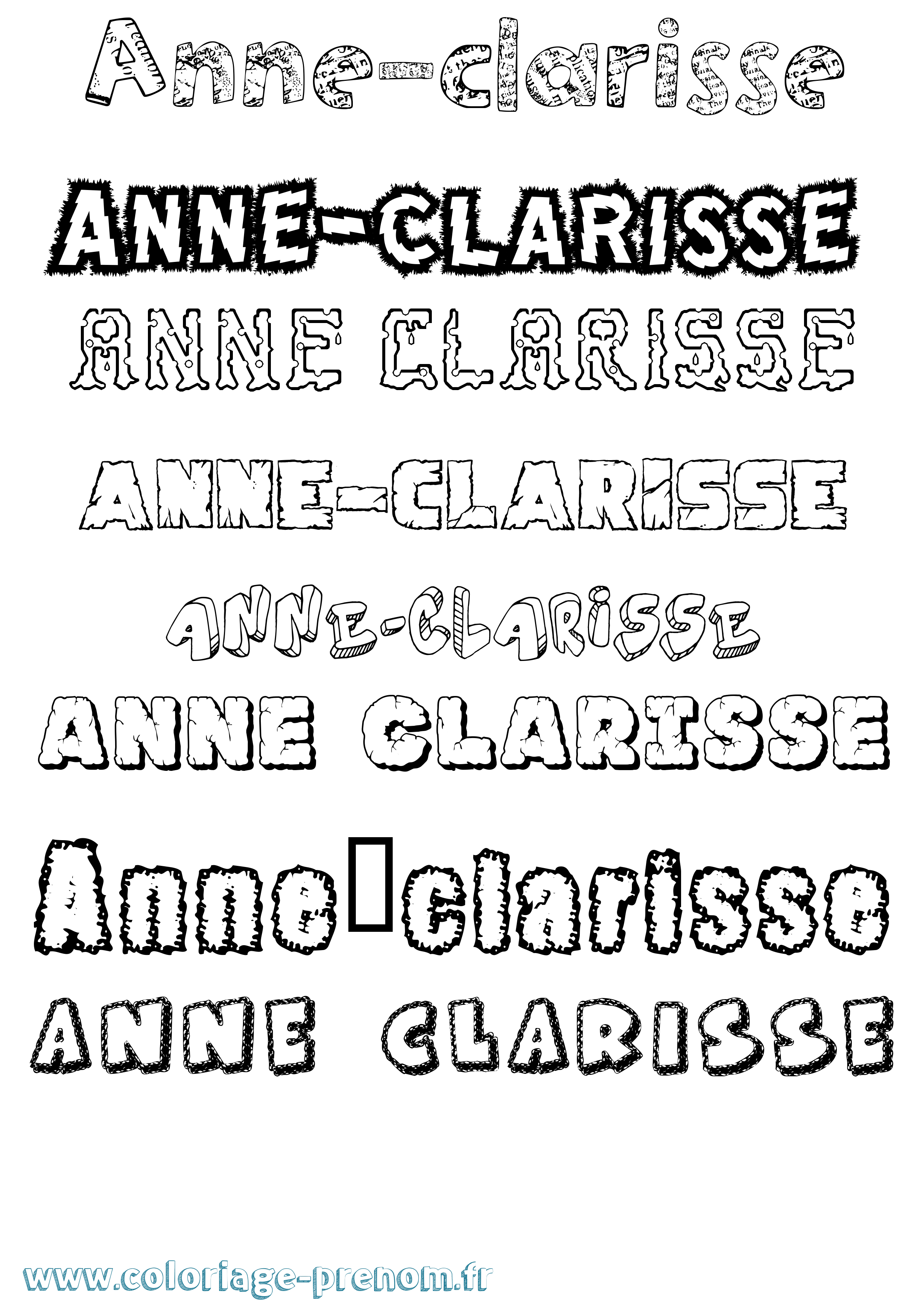 Coloriage Anne-Clarisse Destructuré Coloriage prénom Anne-Clarisse Destructuré
