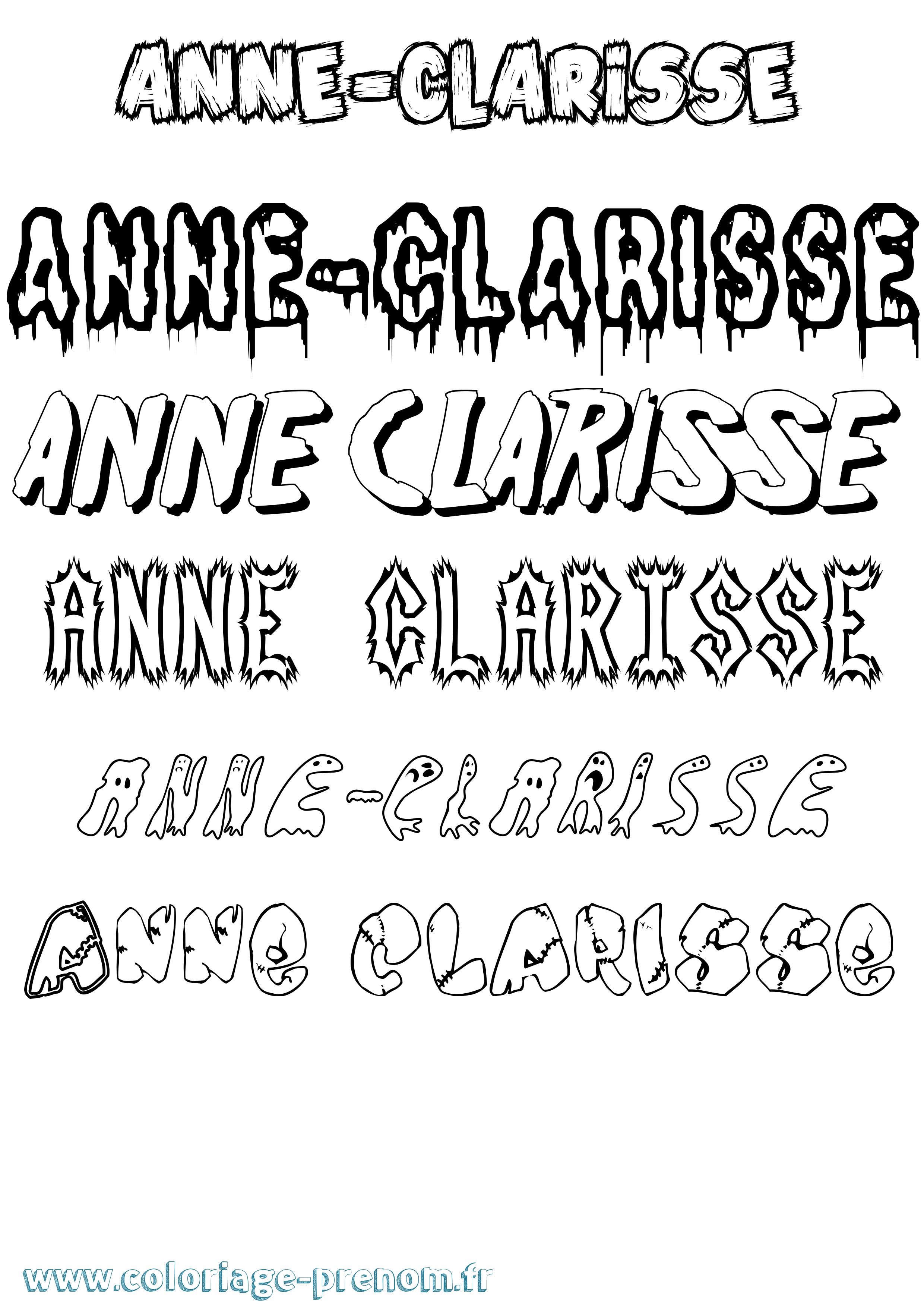 Coloriage Anne-Clarisse Frisson Coloriage prénom Anne-Clarisse Frisson