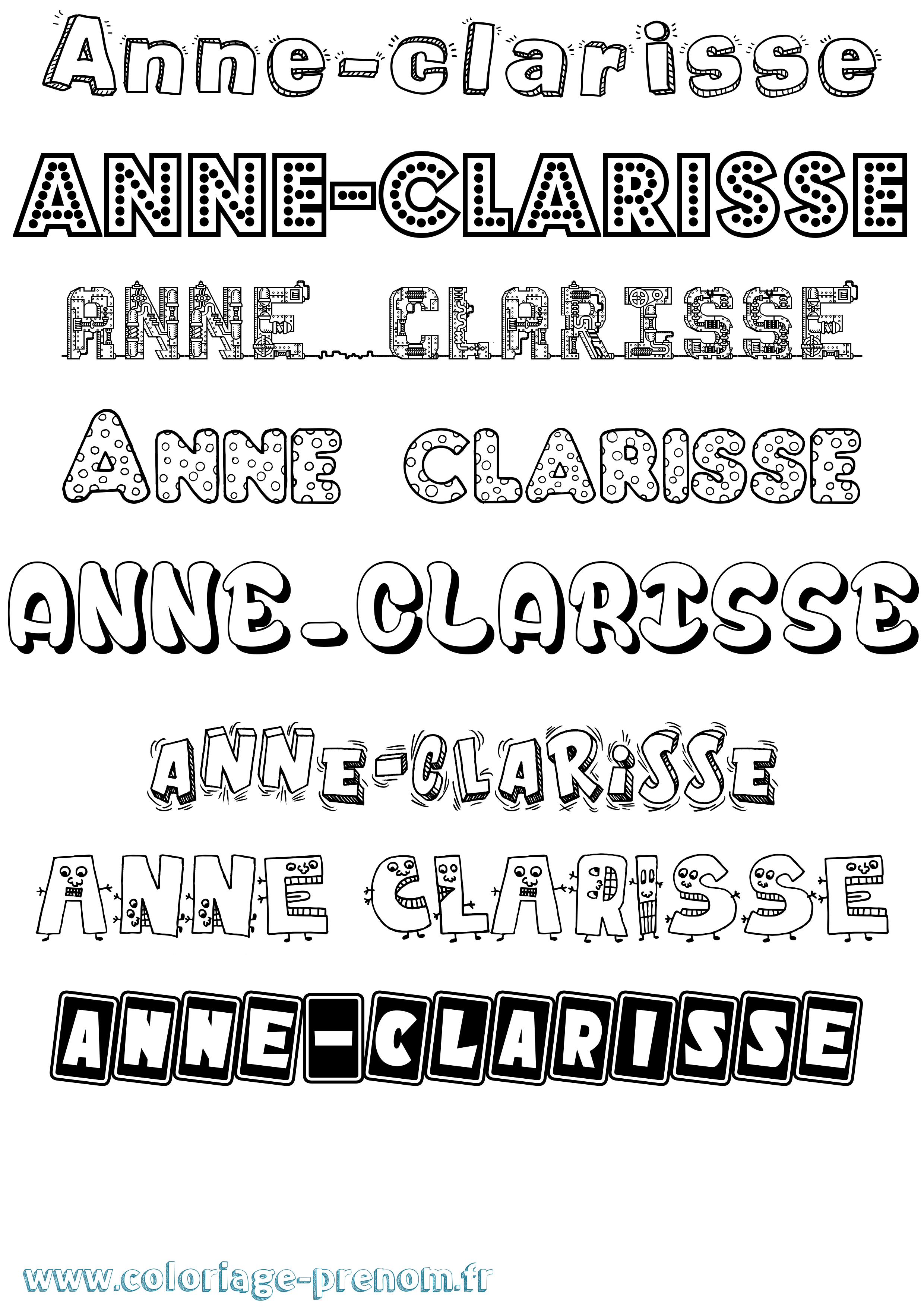 Coloriage Anne-Clarisse Fun Coloriage prénom Anne-Clarisse Fun