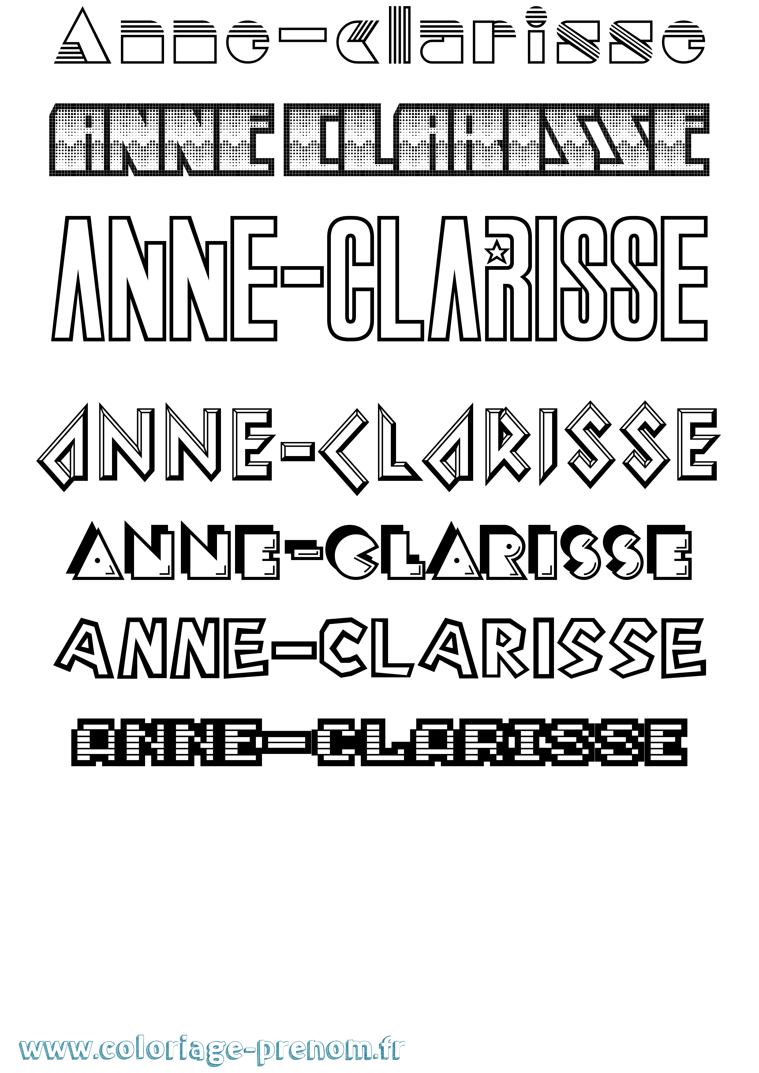 Coloriage Anne-Clarisse Jeux Vidéos Coloriage prénom Anne-Clarisse Jeux Vidéos