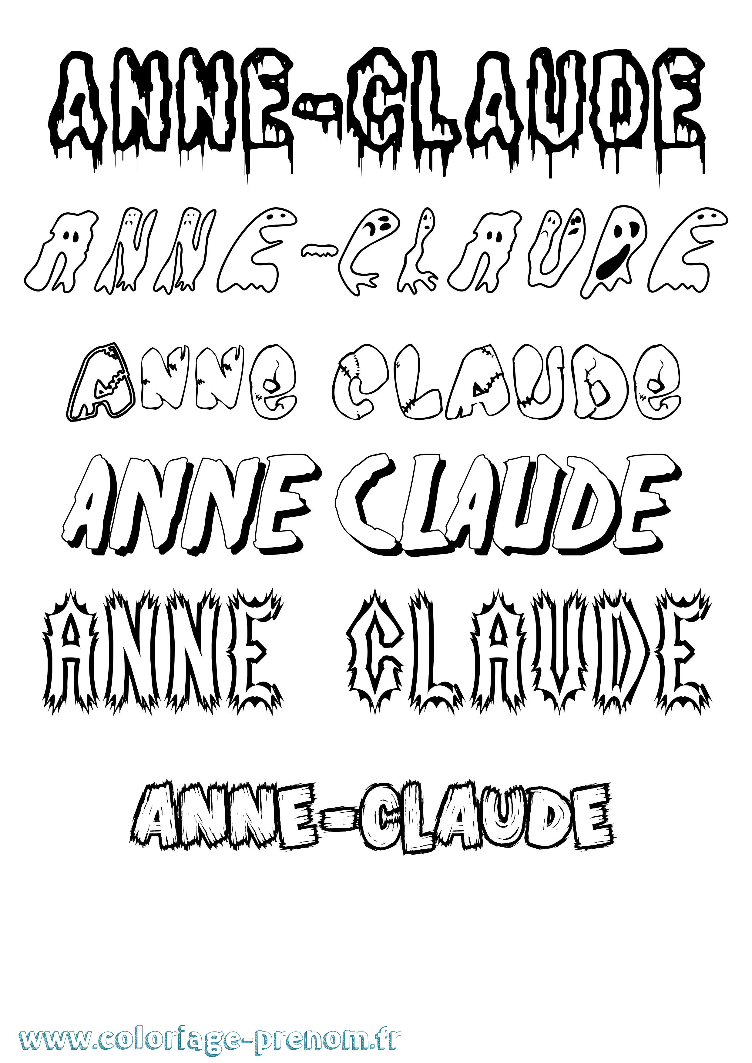 Coloriage Anne-Claude Frisson Coloriage prénom Anne-Claude Frisson