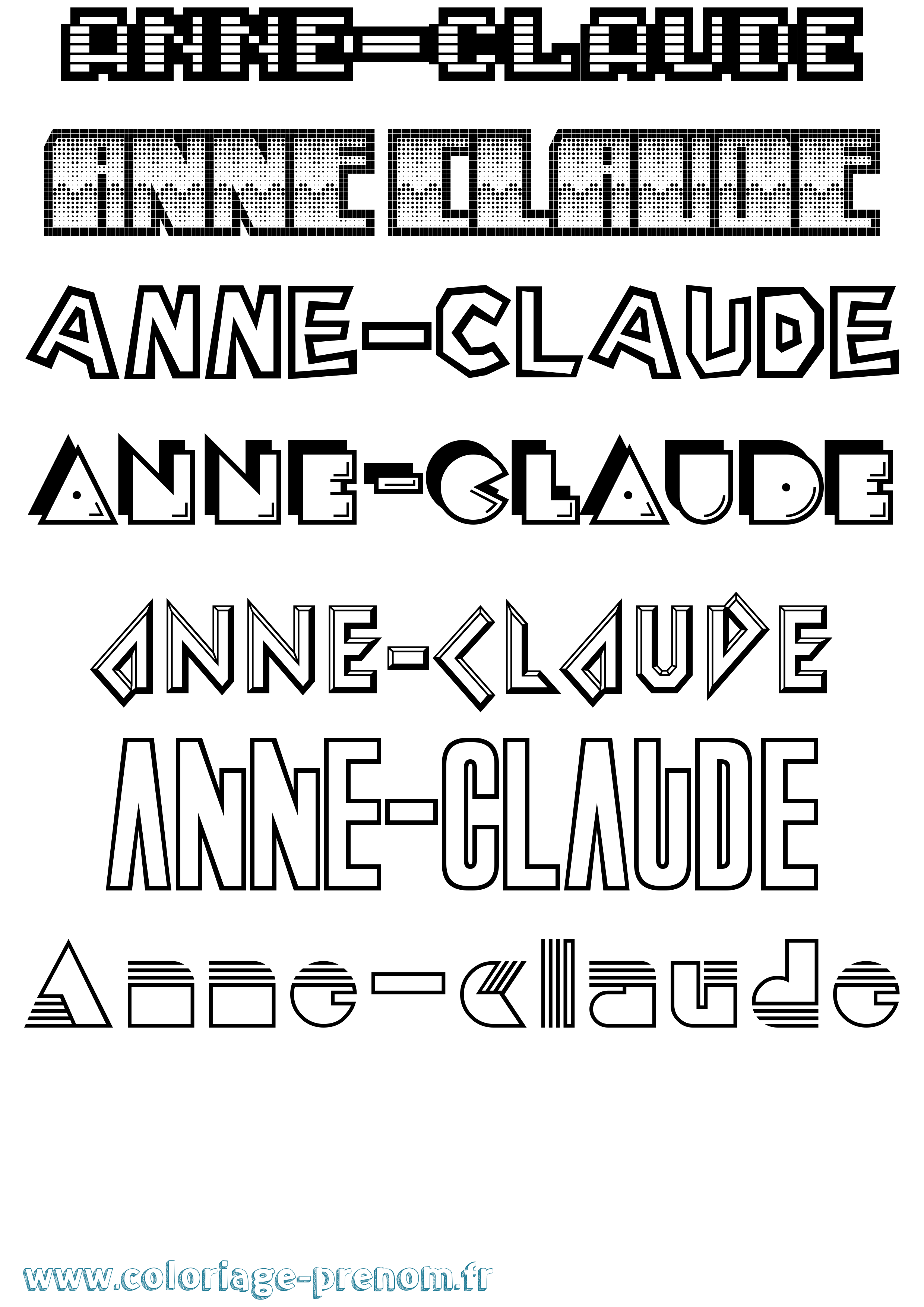 Coloriage Anne-Claude Jeux Vidéos Coloriage prénom Anne-Claude Jeux Vidéos
