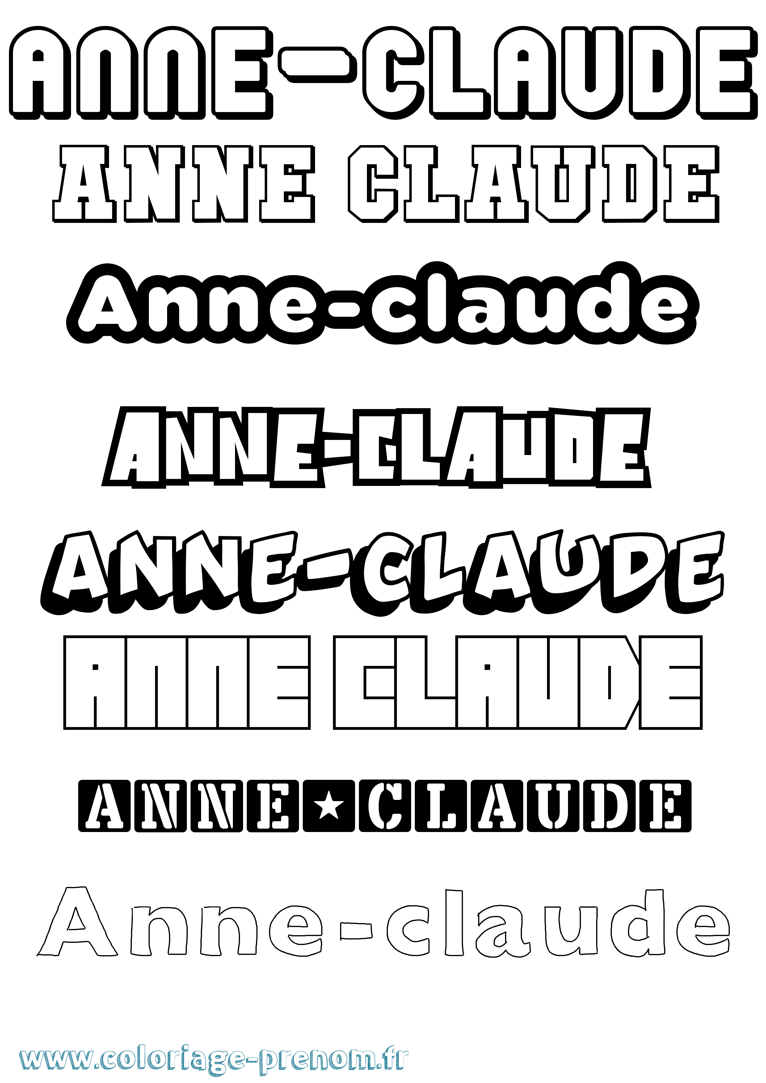 Coloriage Anne-Claude Simple Coloriage prénom Anne-Claude Simple