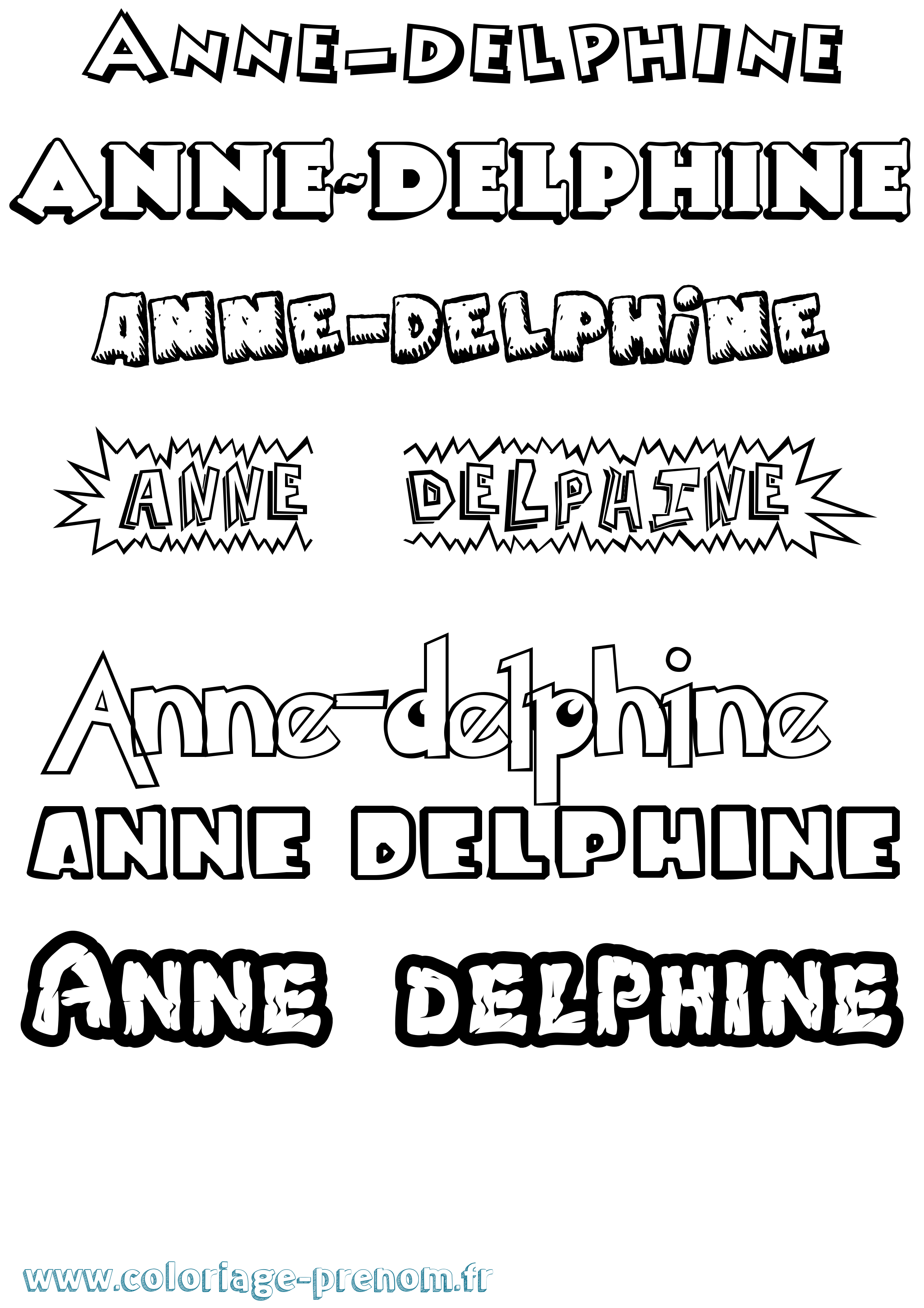 Coloriage Anne-Delphine Dessin Animé Coloriage prénom Anne-Delphine Dessin Animé