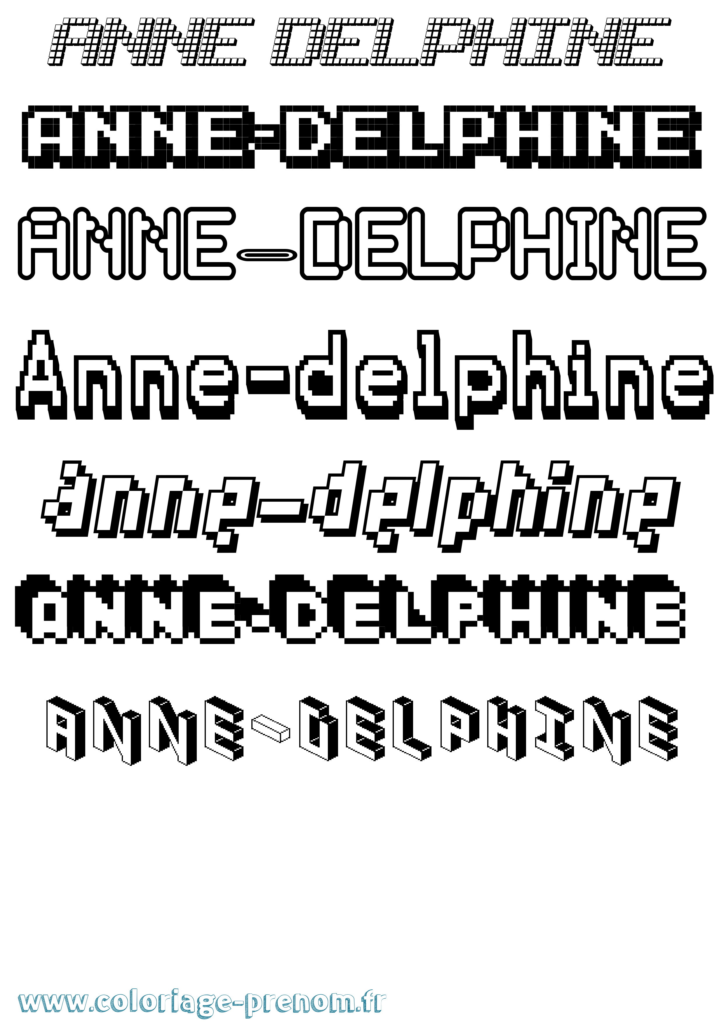 Coloriage Anne-Delphine Pixel Coloriage prénom Anne-Delphine Pixel