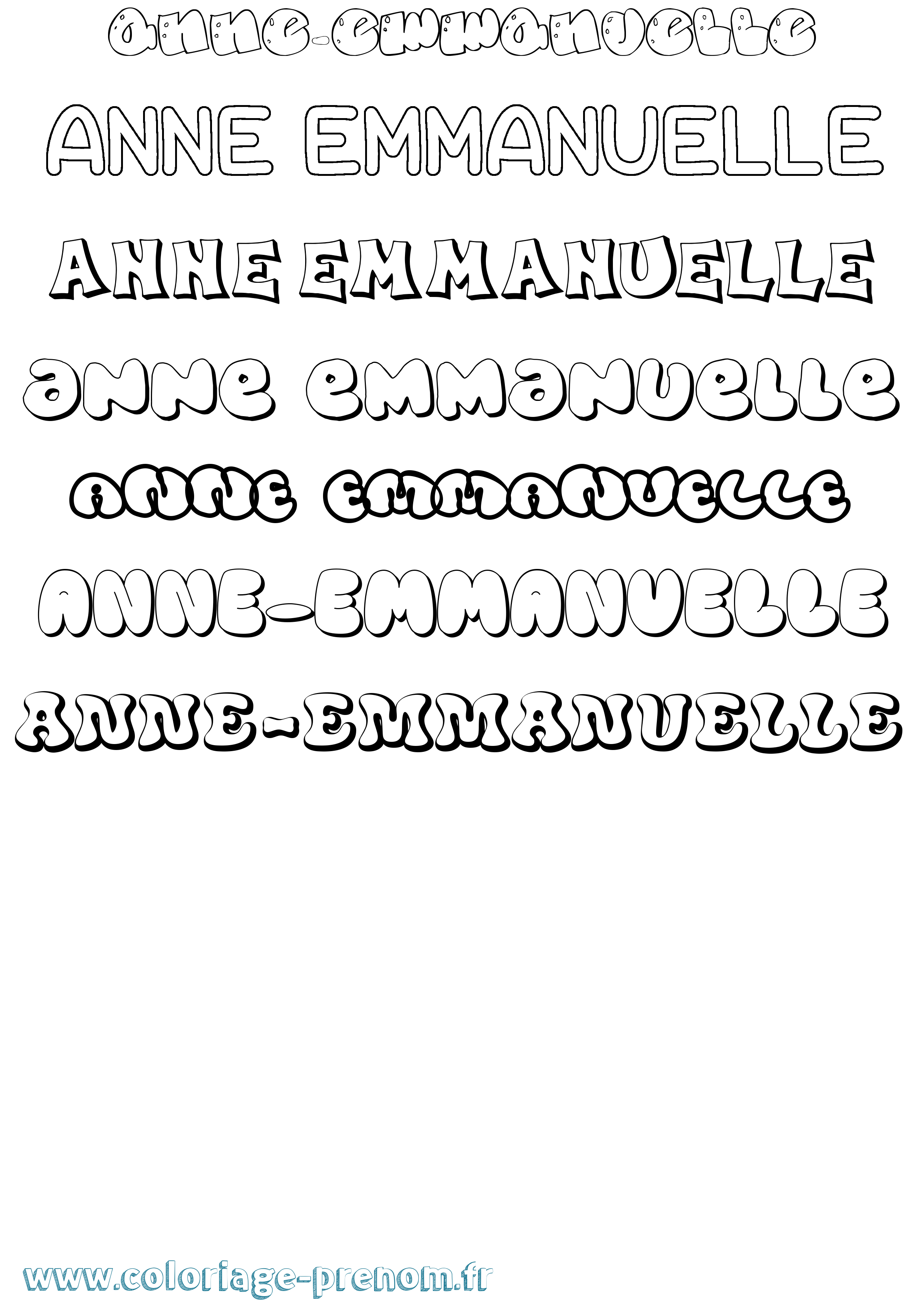 Coloriage Anne-Emmanuelle Bubble Coloriage prénom Anne-Emmanuelle Bubble