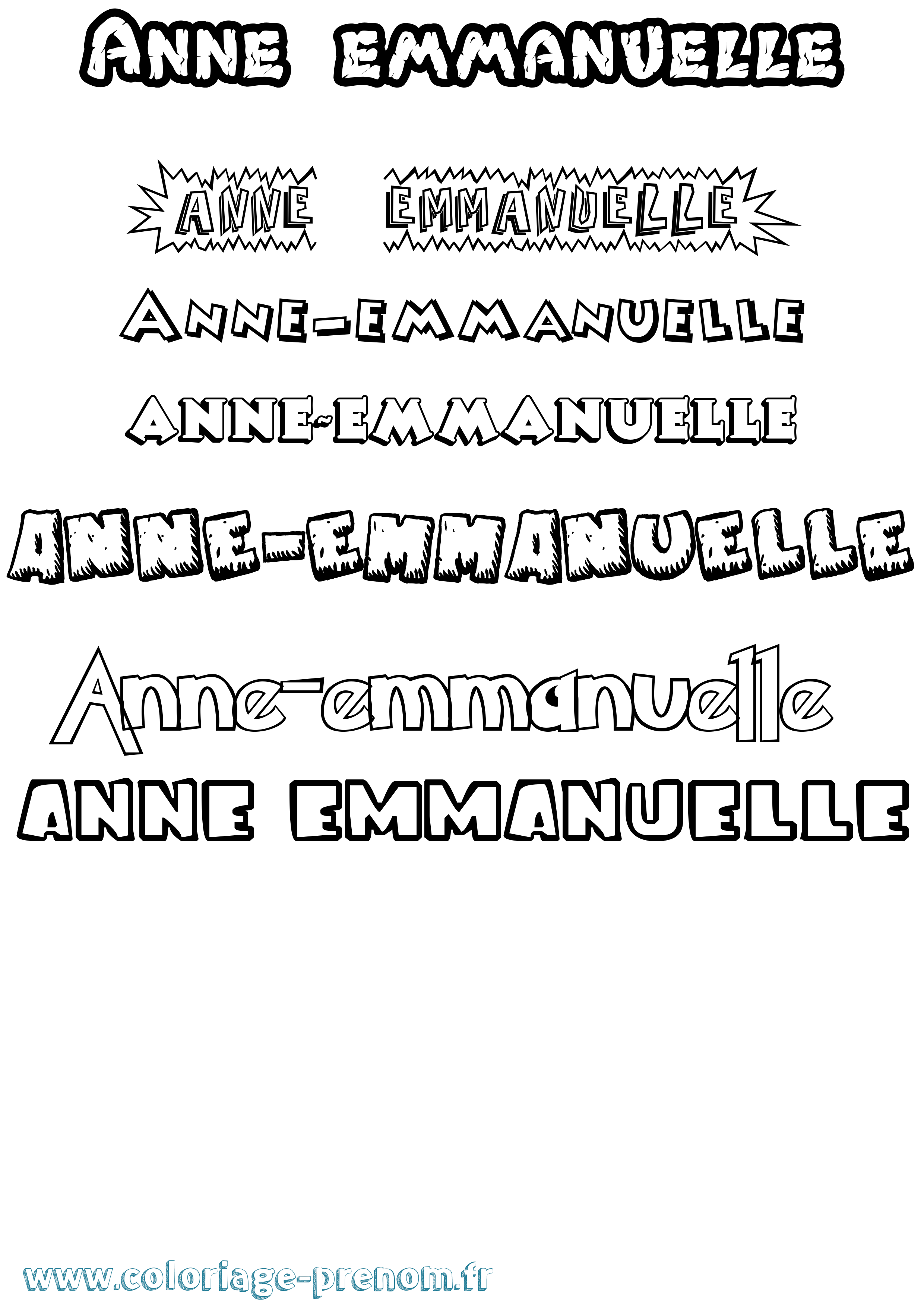 Coloriage Anne-Emmanuelle Dessin Animé Coloriage prénom Anne-Emmanuelle Dessin Animé