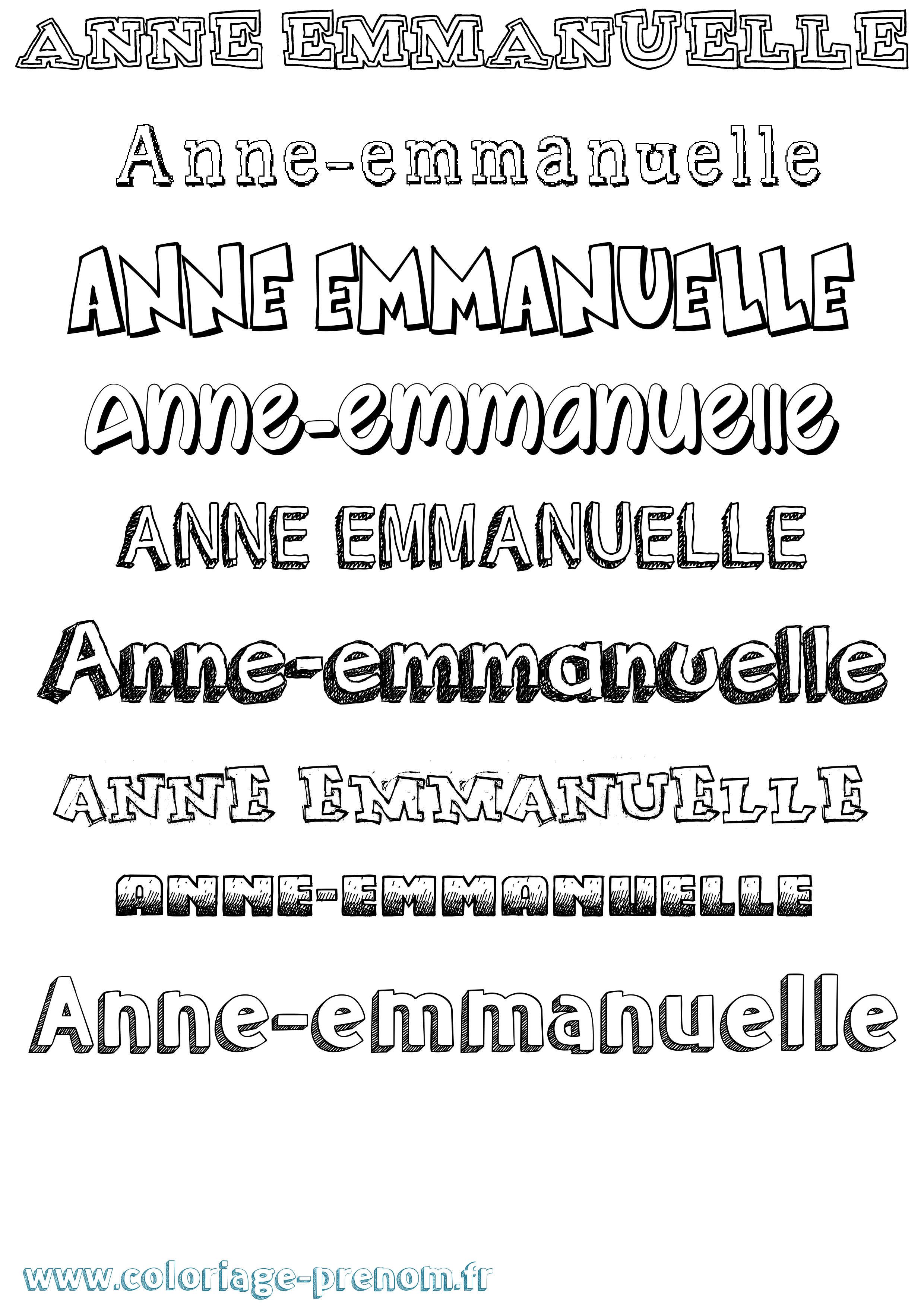 Coloriage Anne-Emmanuelle Dessiné Coloriage prénom Anne-Emmanuelle Dessiné