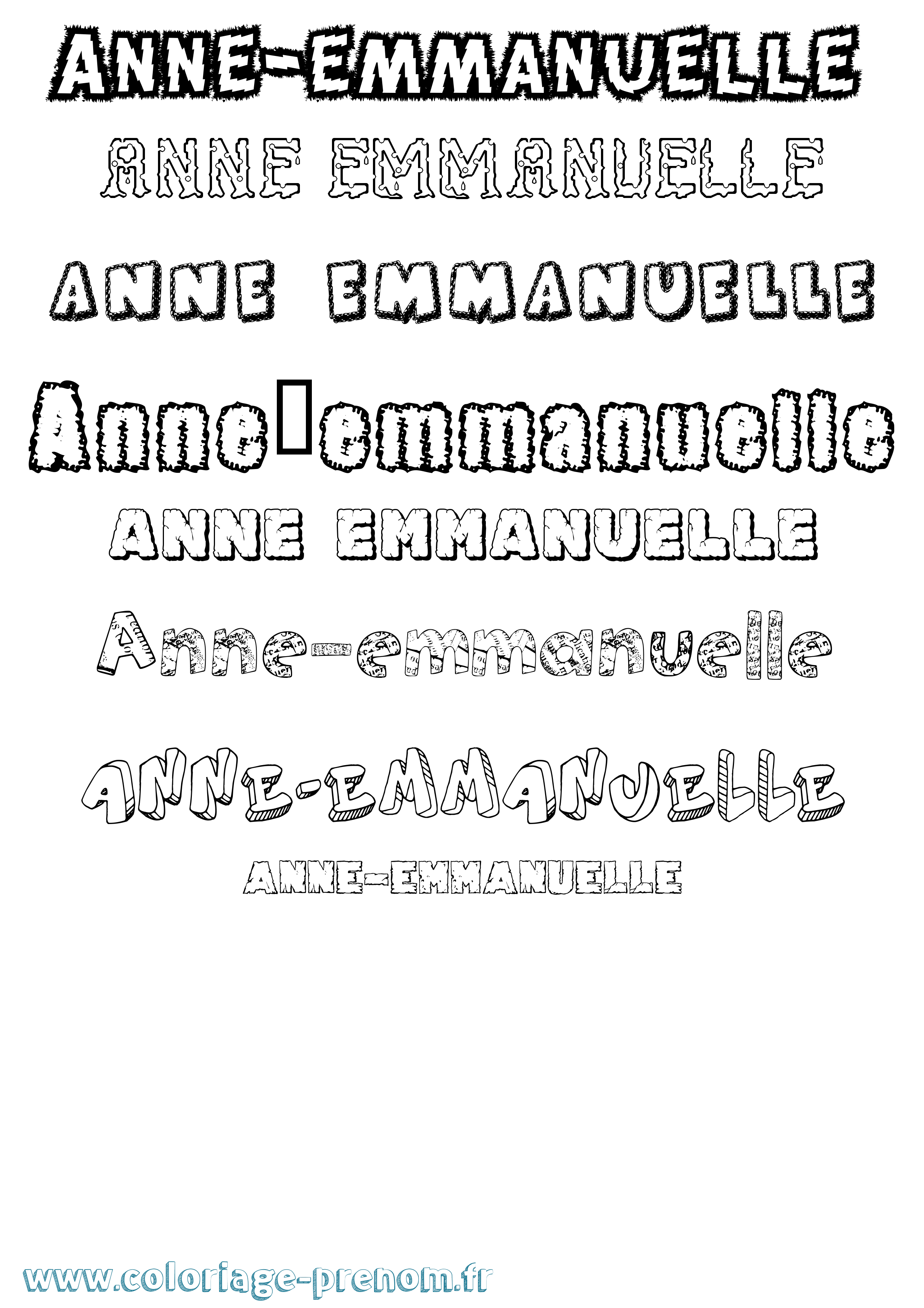 Coloriage Anne-Emmanuelle Destructuré Coloriage prénom Anne-Emmanuelle Destructuré