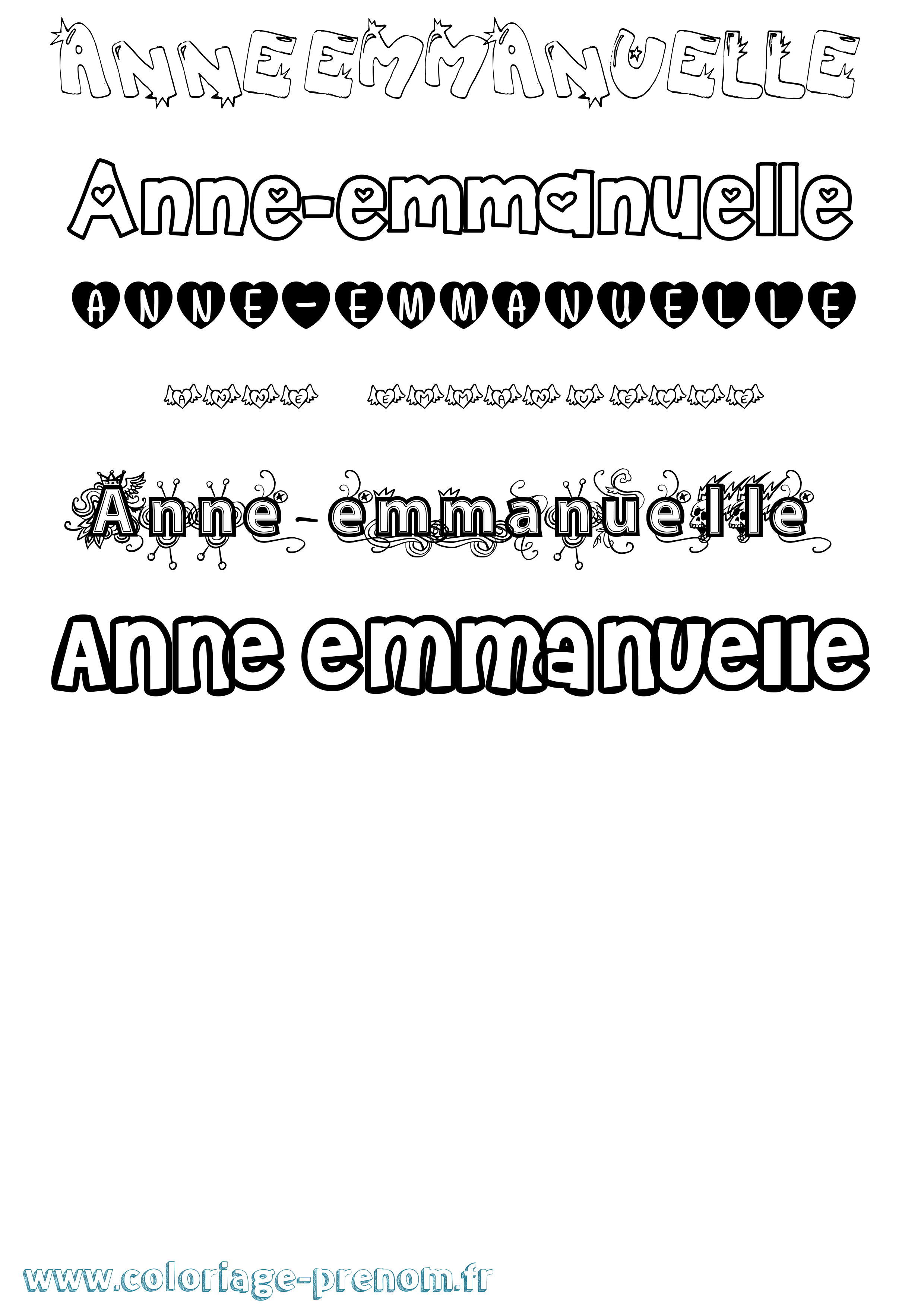 Coloriage Anne-Emmanuelle Girly Coloriage prénom Anne-Emmanuelle Girly