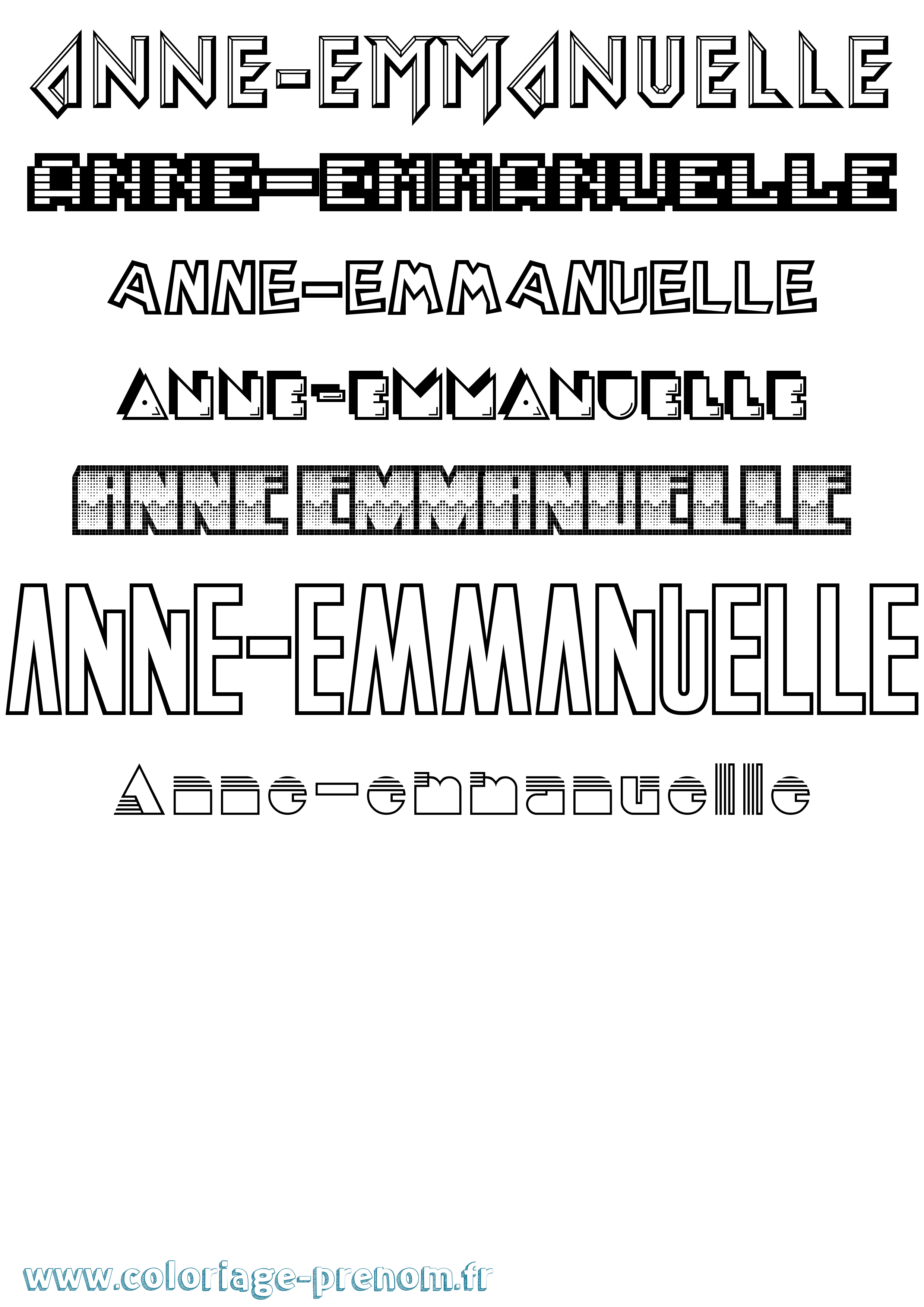 Coloriage Anne-Emmanuelle Jeux Vidéos Coloriage prénom Anne-Emmanuelle Jeux Vidéos