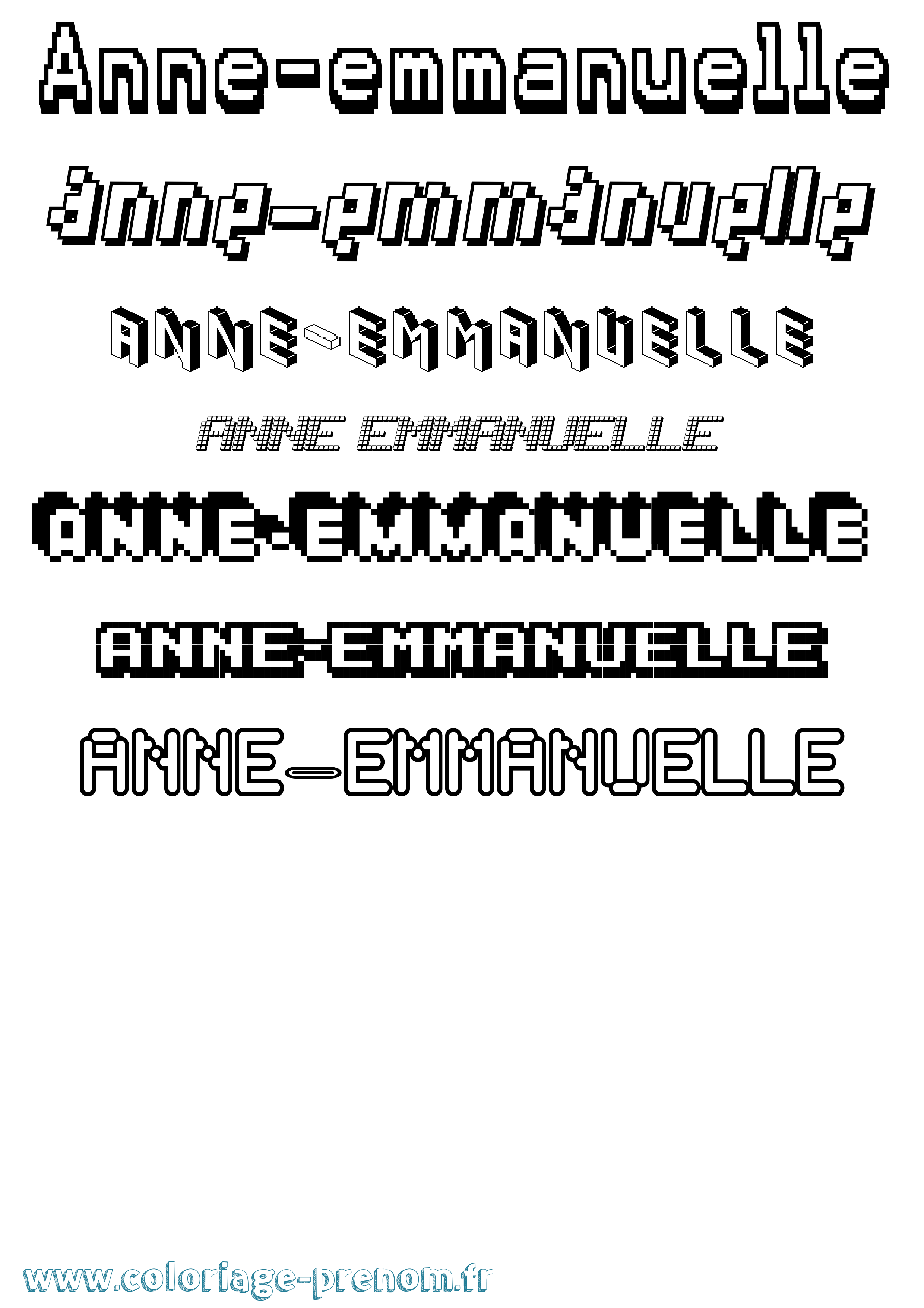 Coloriage Anne-Emmanuelle Pixel Coloriage prénom Anne-Emmanuelle Pixel