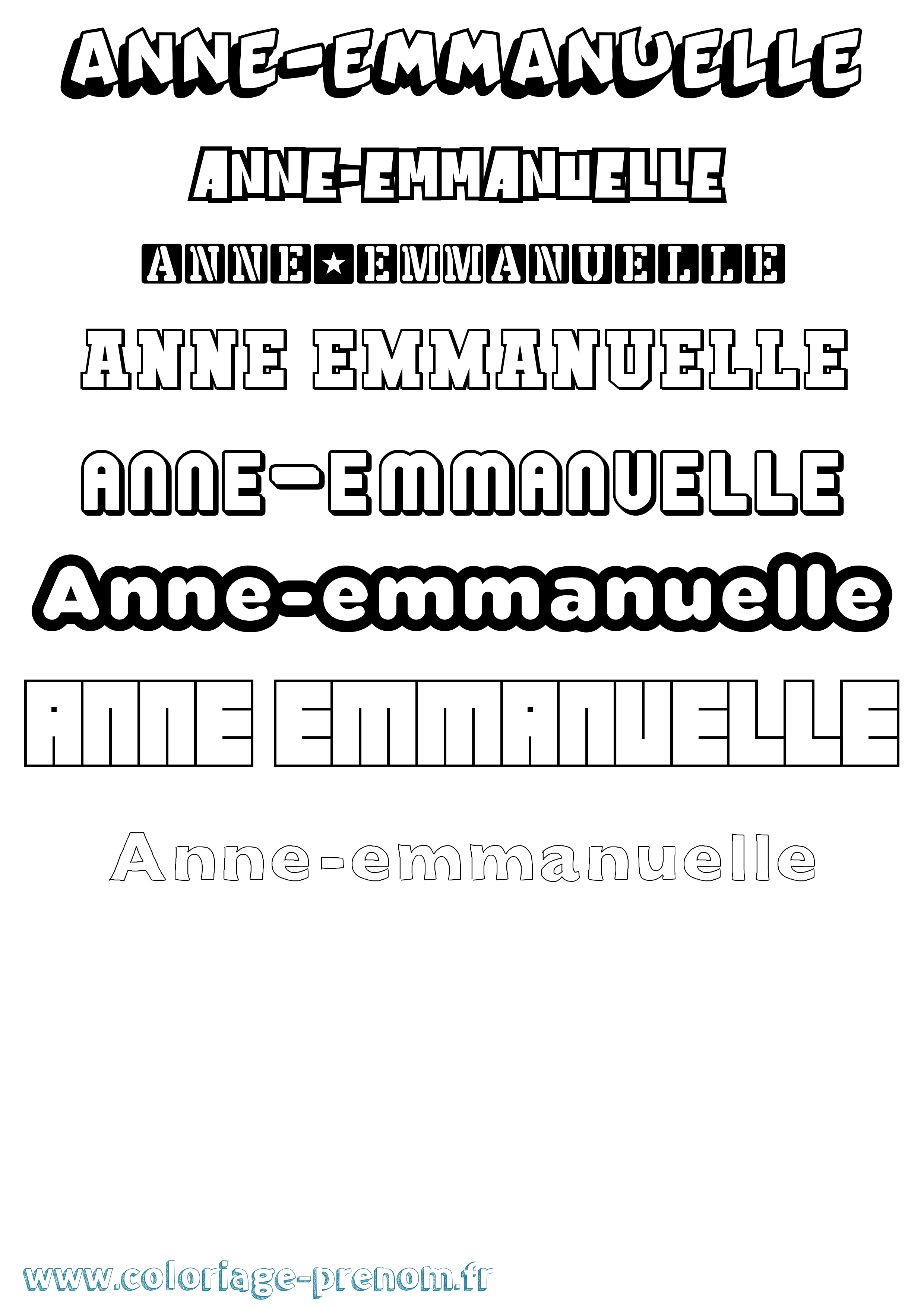 Coloriage Anne-Emmanuelle Simple Coloriage prénom Anne-Emmanuelle Simple