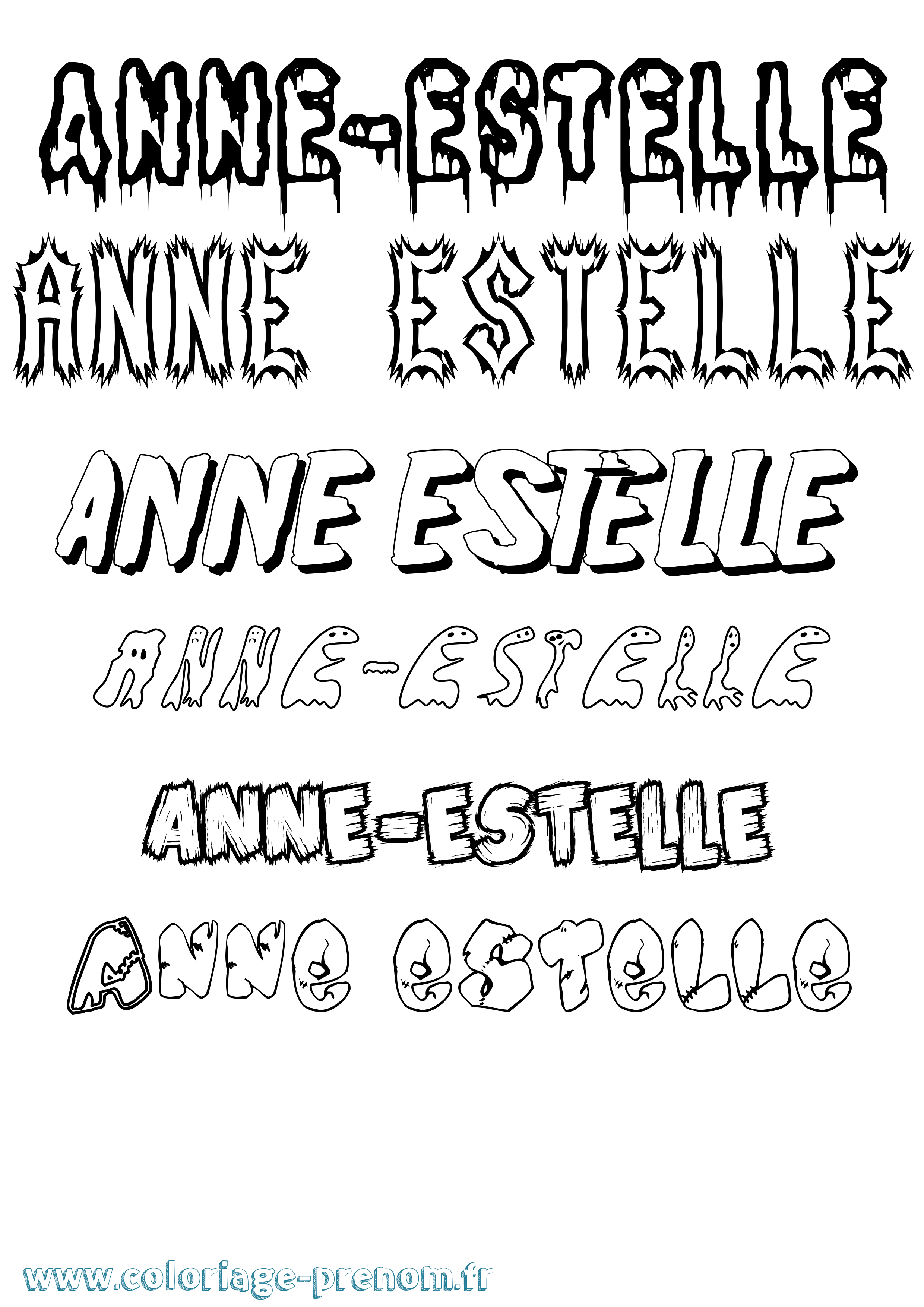 Coloriage Anne-Estelle Frisson Coloriage prénom Anne-Estelle Frisson