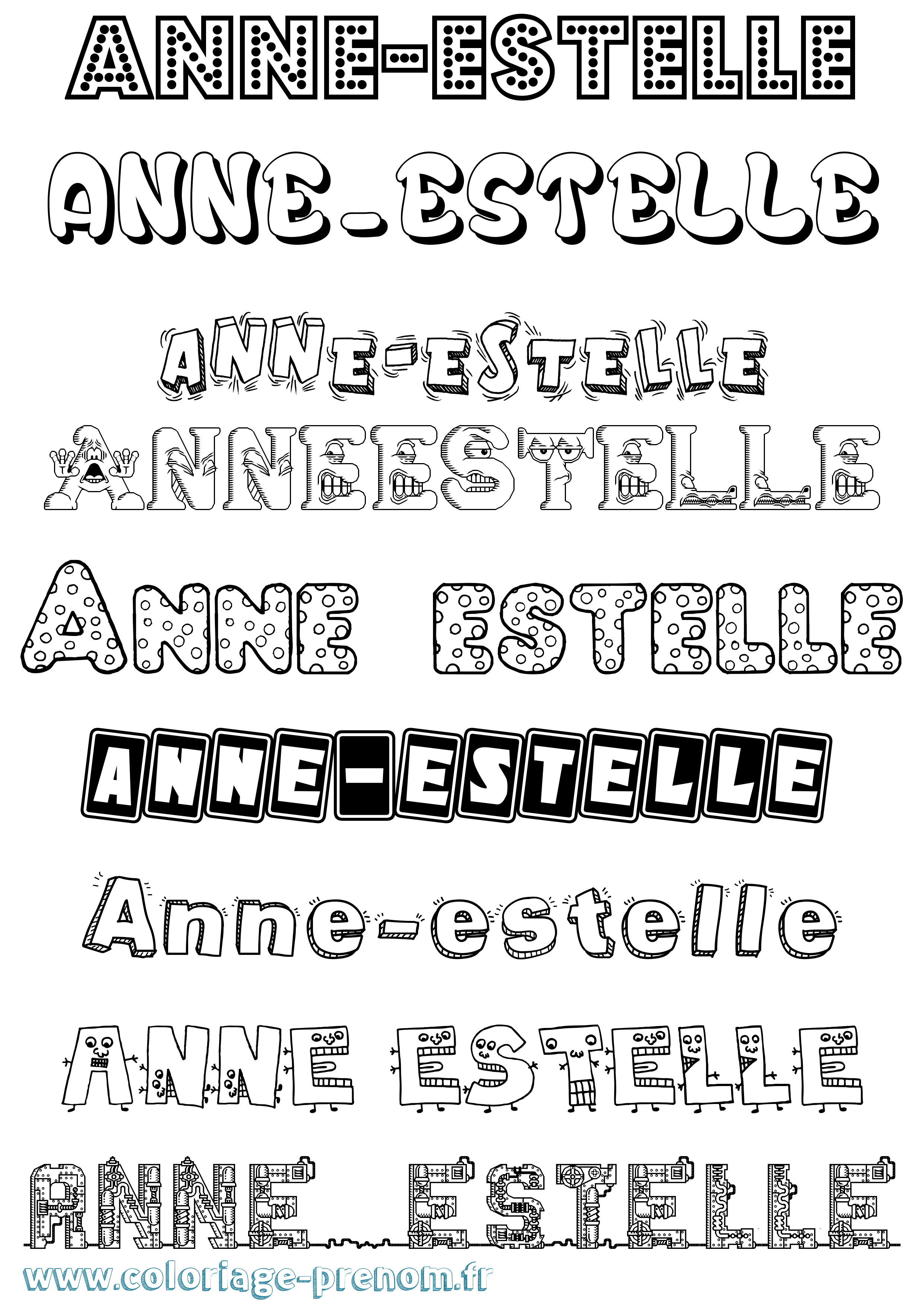 Coloriage Anne-Estelle Fun Coloriage prénom Anne-Estelle Fun