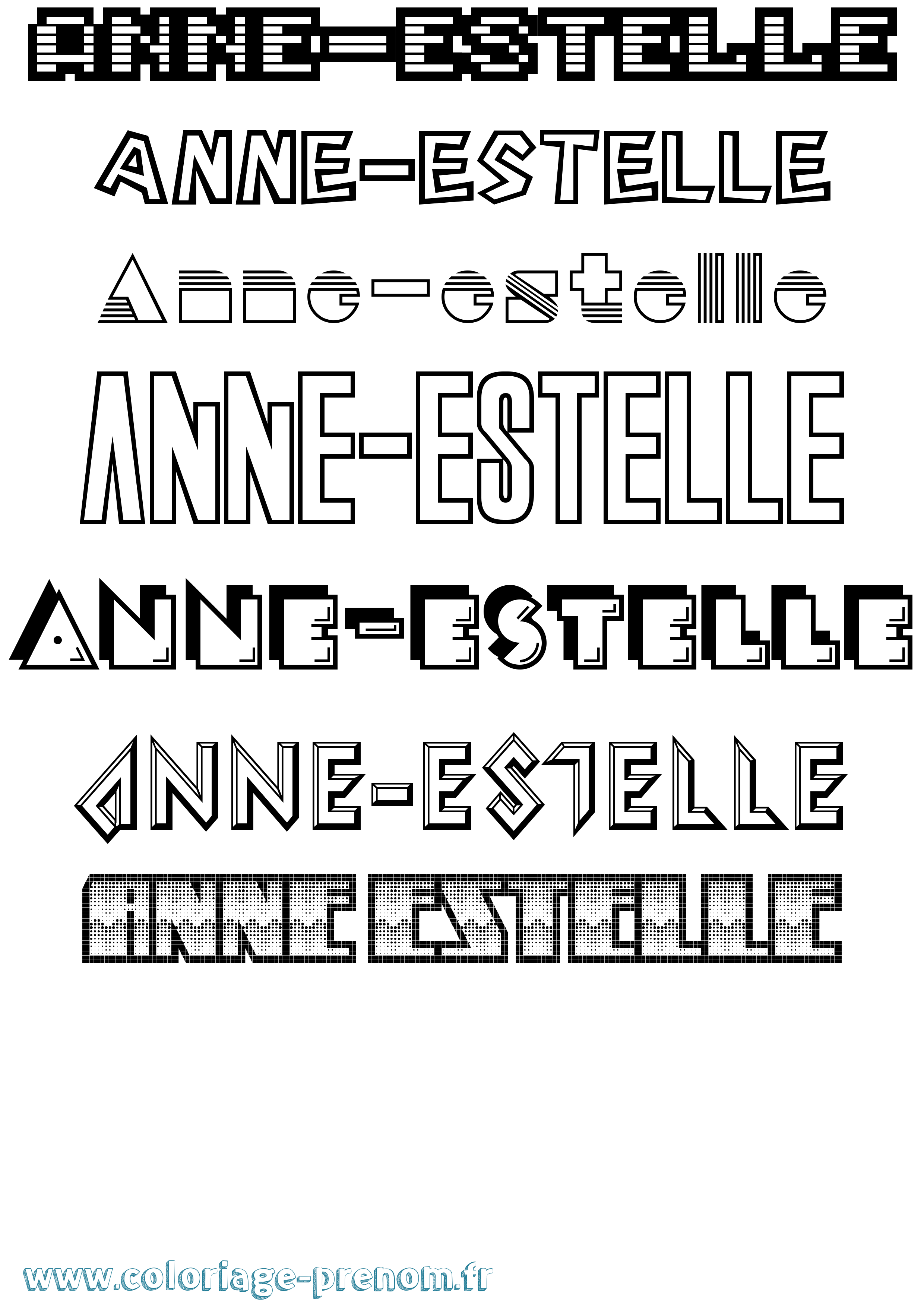 Coloriage Anne-Estelle Jeux Vidéos Coloriage prénom Anne-Estelle Jeux Vidéos