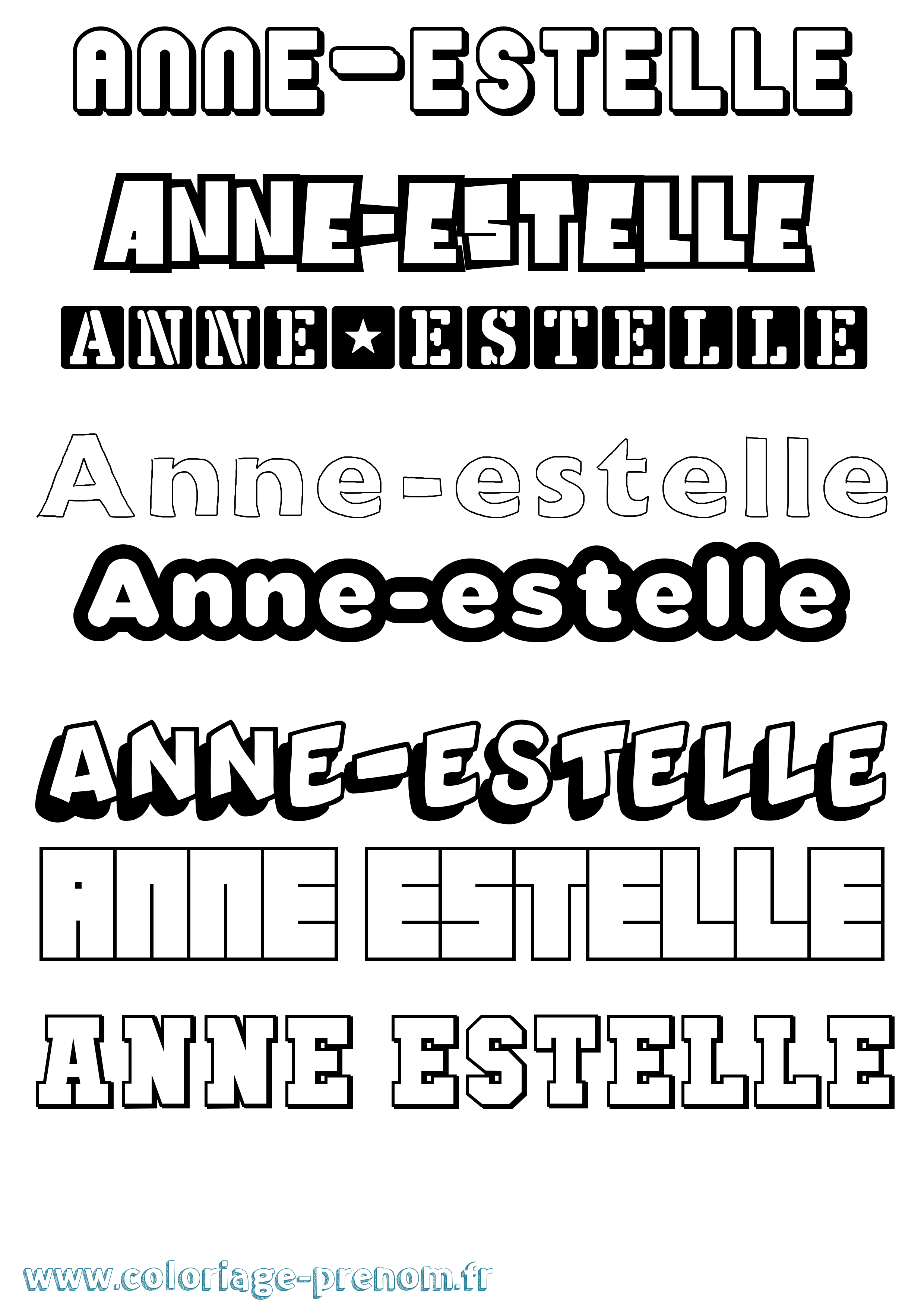 Coloriage Anne-Estelle Simple Coloriage prénom Anne-Estelle Simple