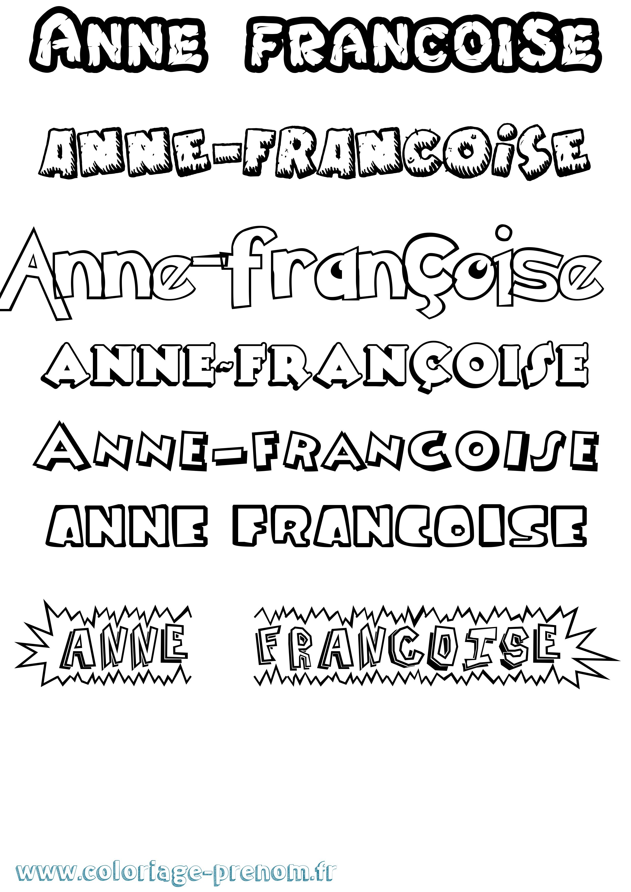 Coloriage Anne-Françoise Dessin Animé Coloriage prénom Anne-Françoise Dessin Animé