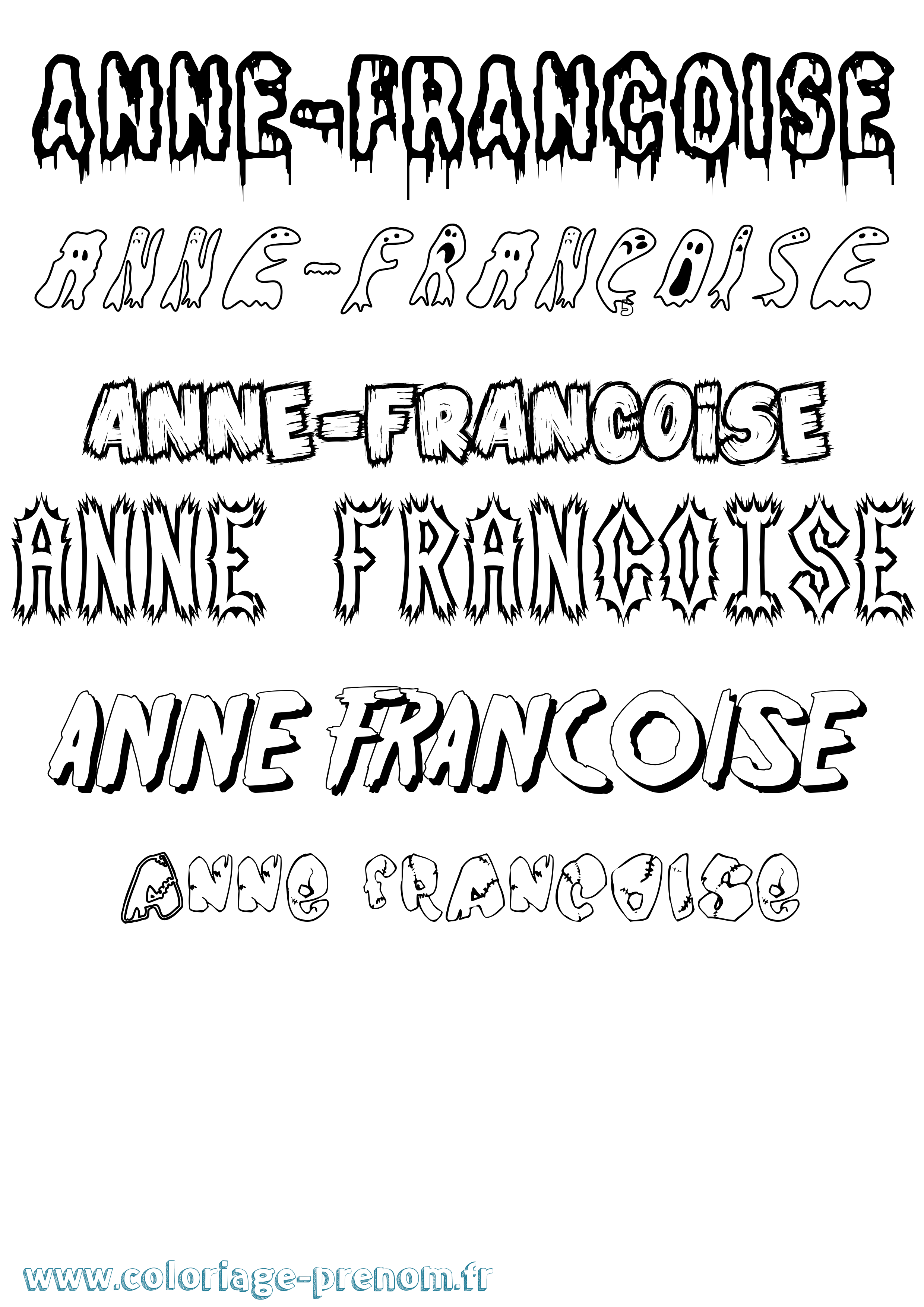 Coloriage Anne-Françoise Frisson Coloriage prénom Anne-Françoise Frisson