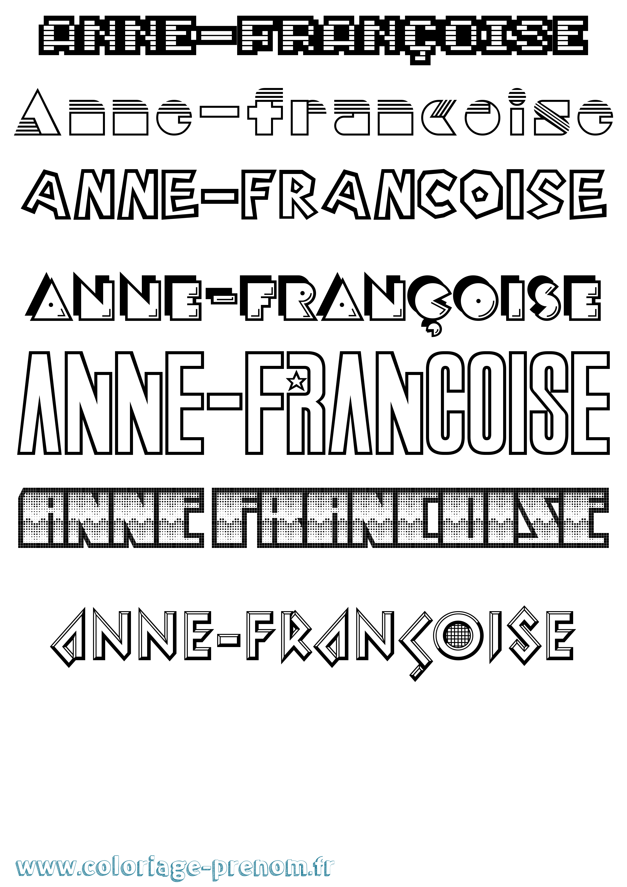 Coloriage Anne-Françoise Jeux Vidéos Coloriage prénom Anne-Françoise Jeux Vidéos