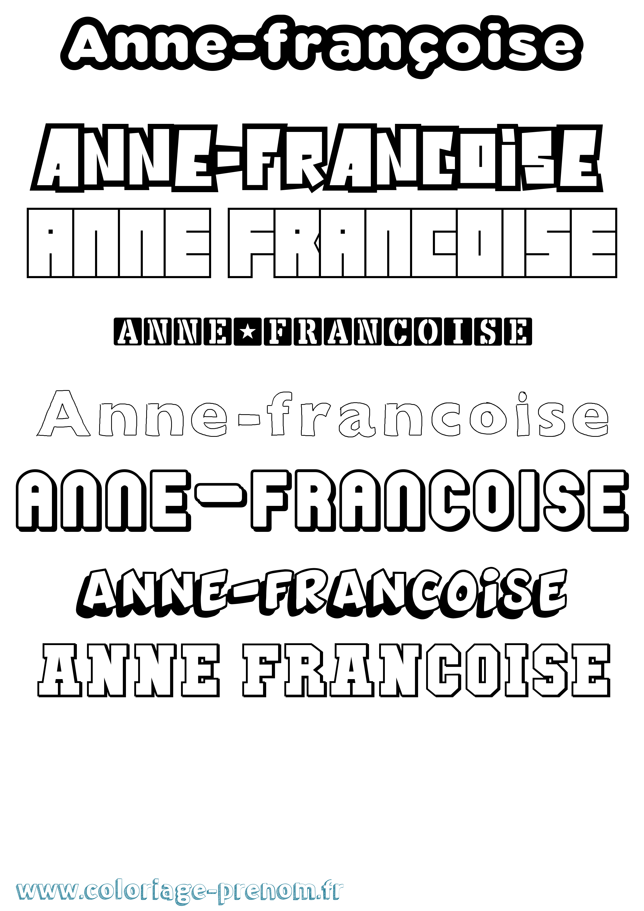 Coloriage Anne-Françoise Simple Coloriage prénom Anne-Françoise Simple