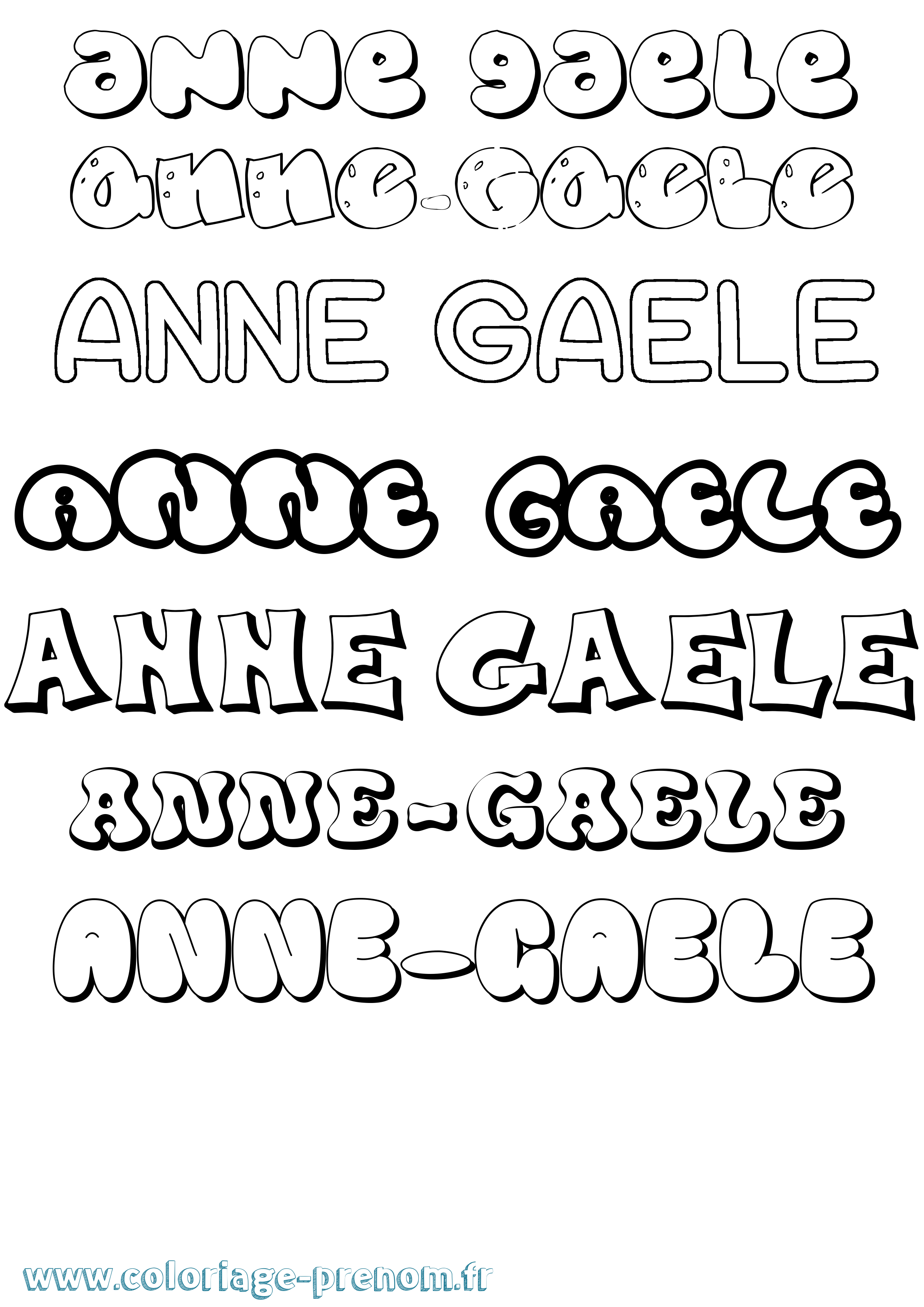 Coloriage Anne-Gaele Bubble Coloriage prénom Anne-Gaele Bubble