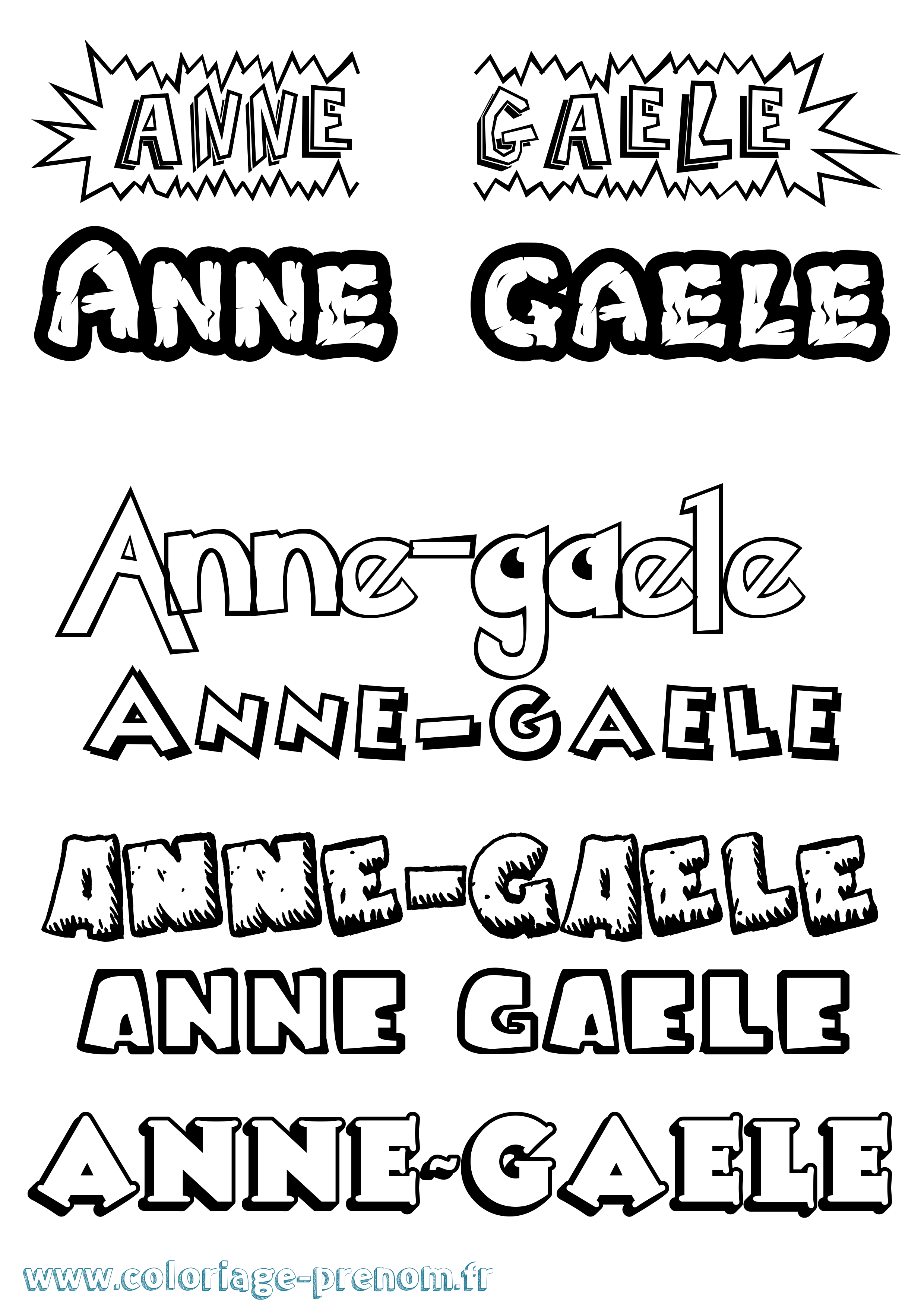 Coloriage Anne-Gaele Dessin Animé Coloriage prénom Anne-Gaele Dessin Animé
