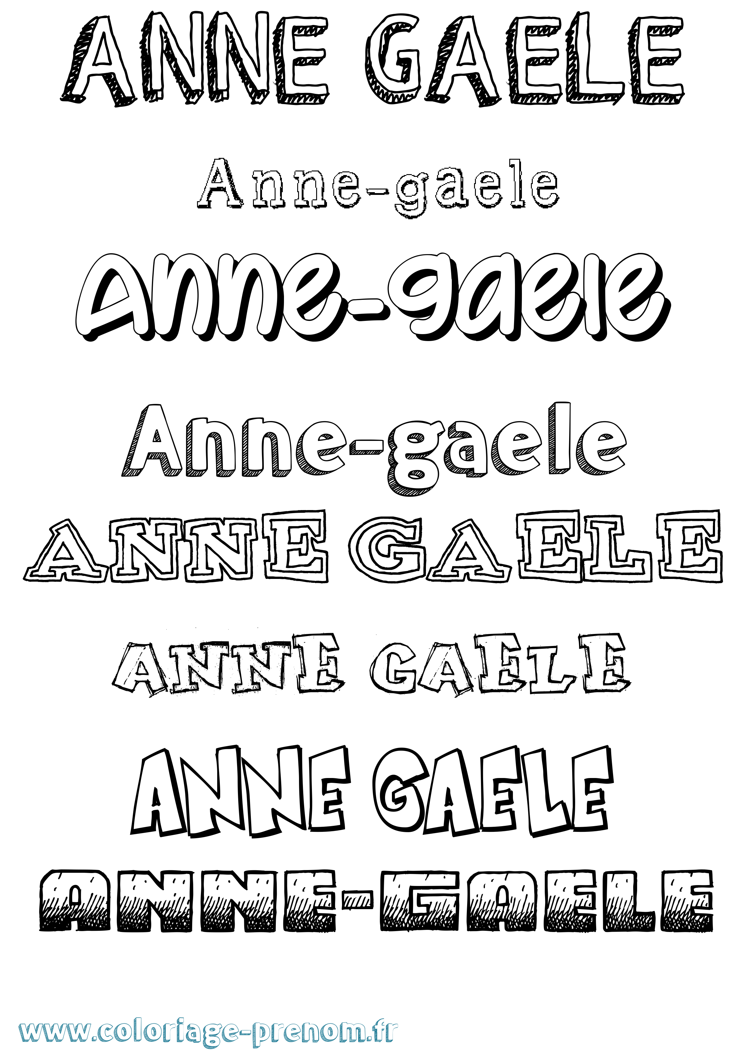 Coloriage Anne-Gaele Dessiné Coloriage prénom Anne-Gaele Dessiné