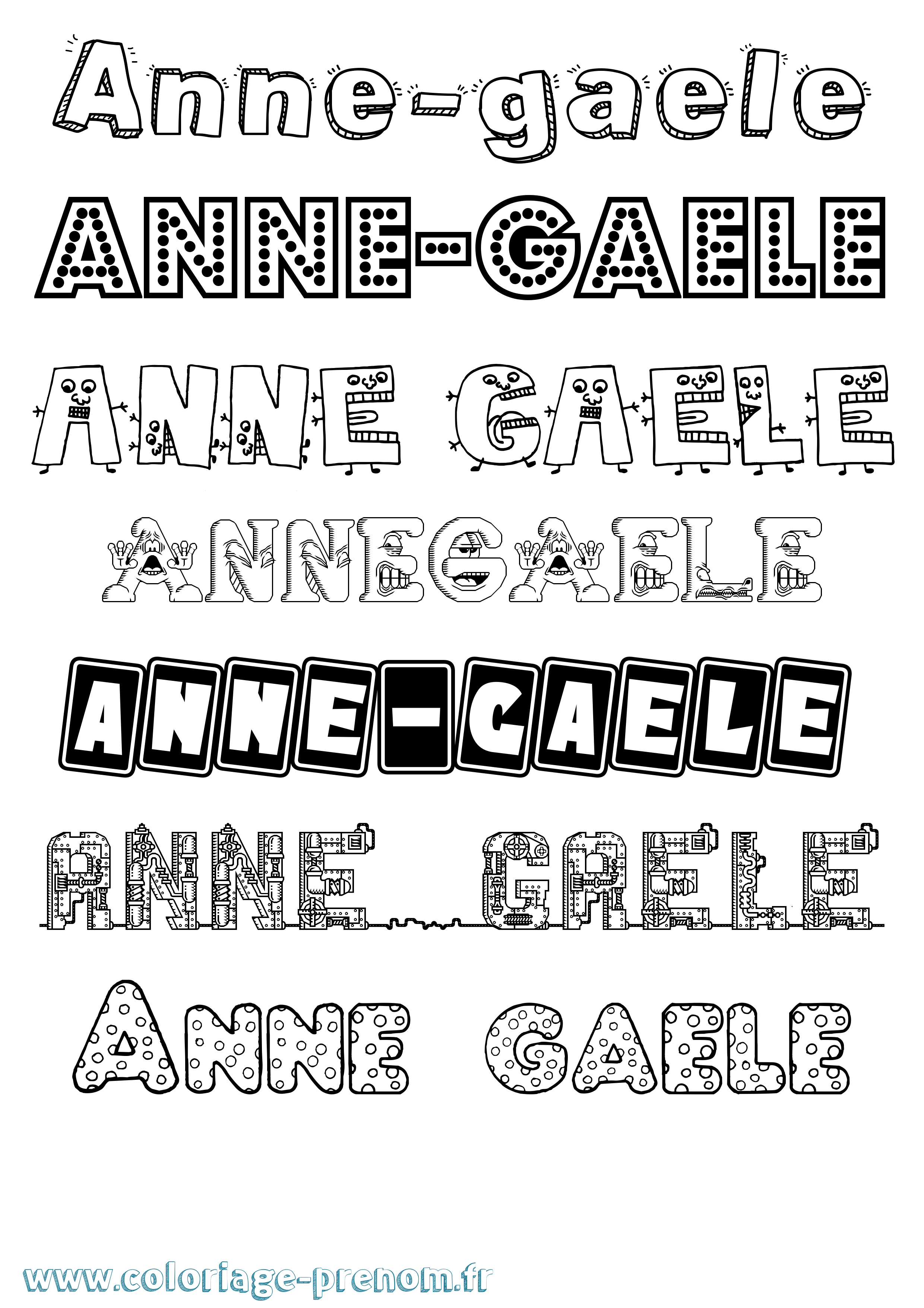 Coloriage Anne-Gaele Fun Coloriage prénom Anne-Gaele Fun