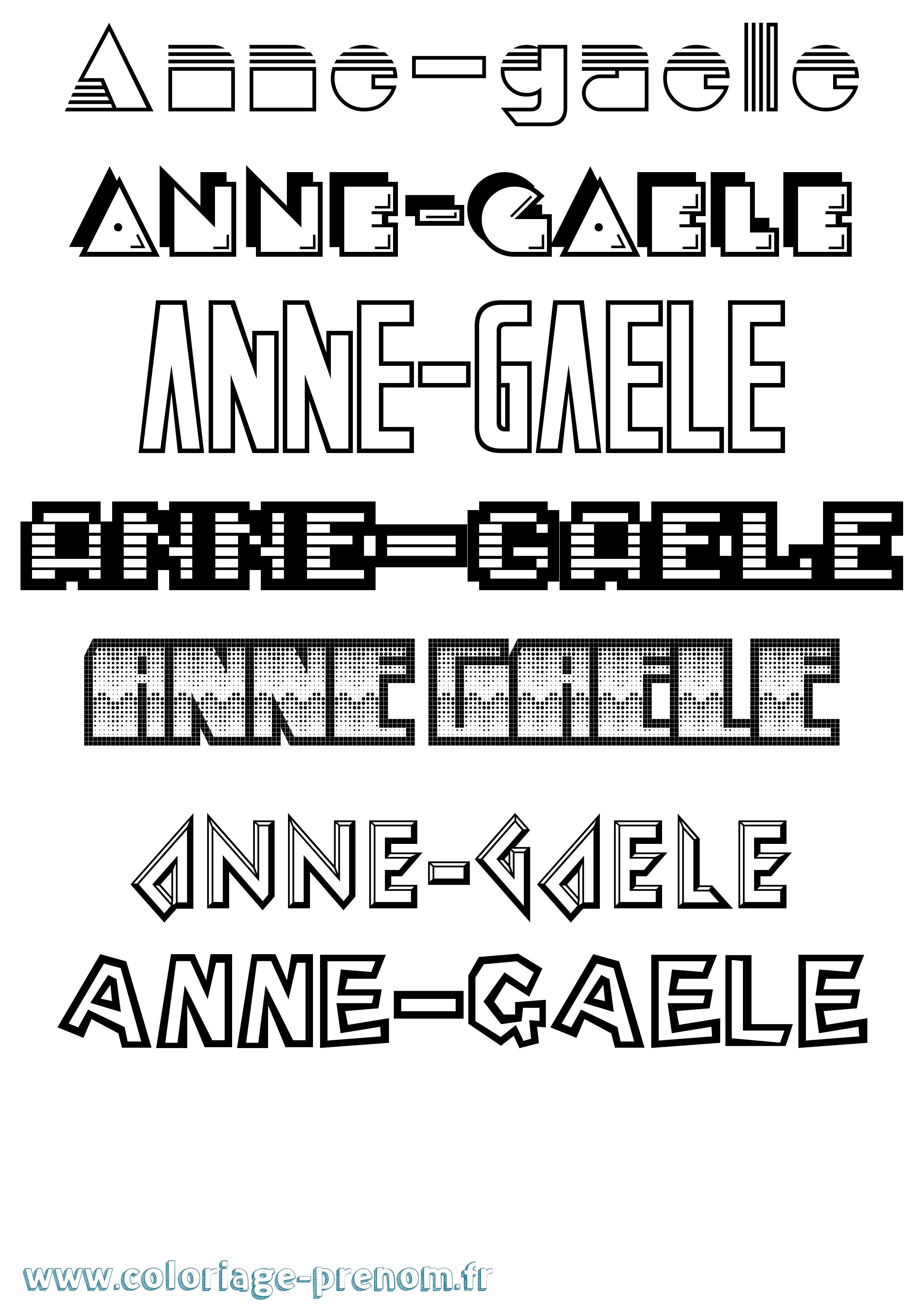 Coloriage Anne-Gaele Jeux Vidéos Coloriage prénom Anne-Gaele Jeux Vidéos