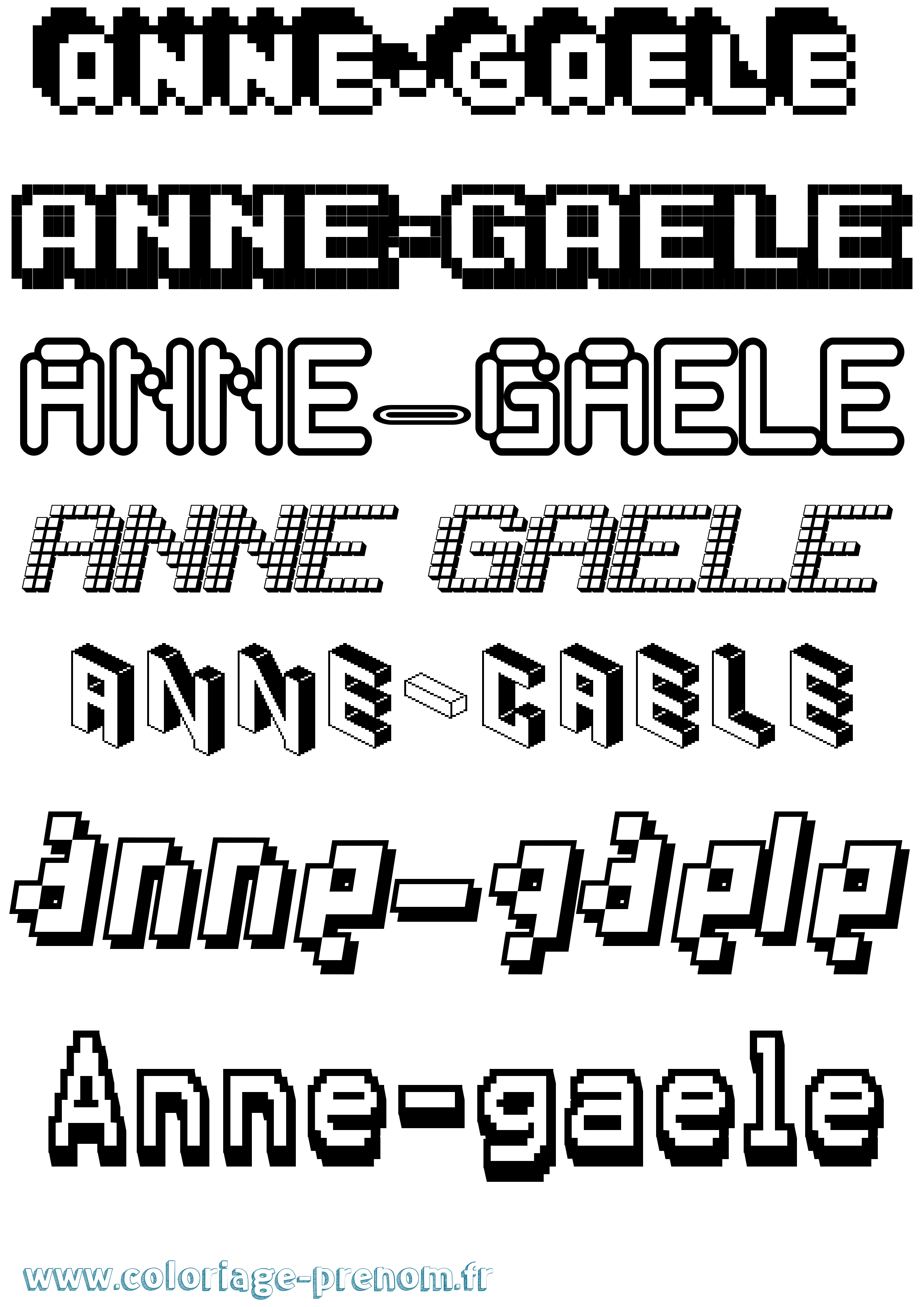 Coloriage Anne-Gaele Pixel Coloriage prénom Anne-Gaele Pixel