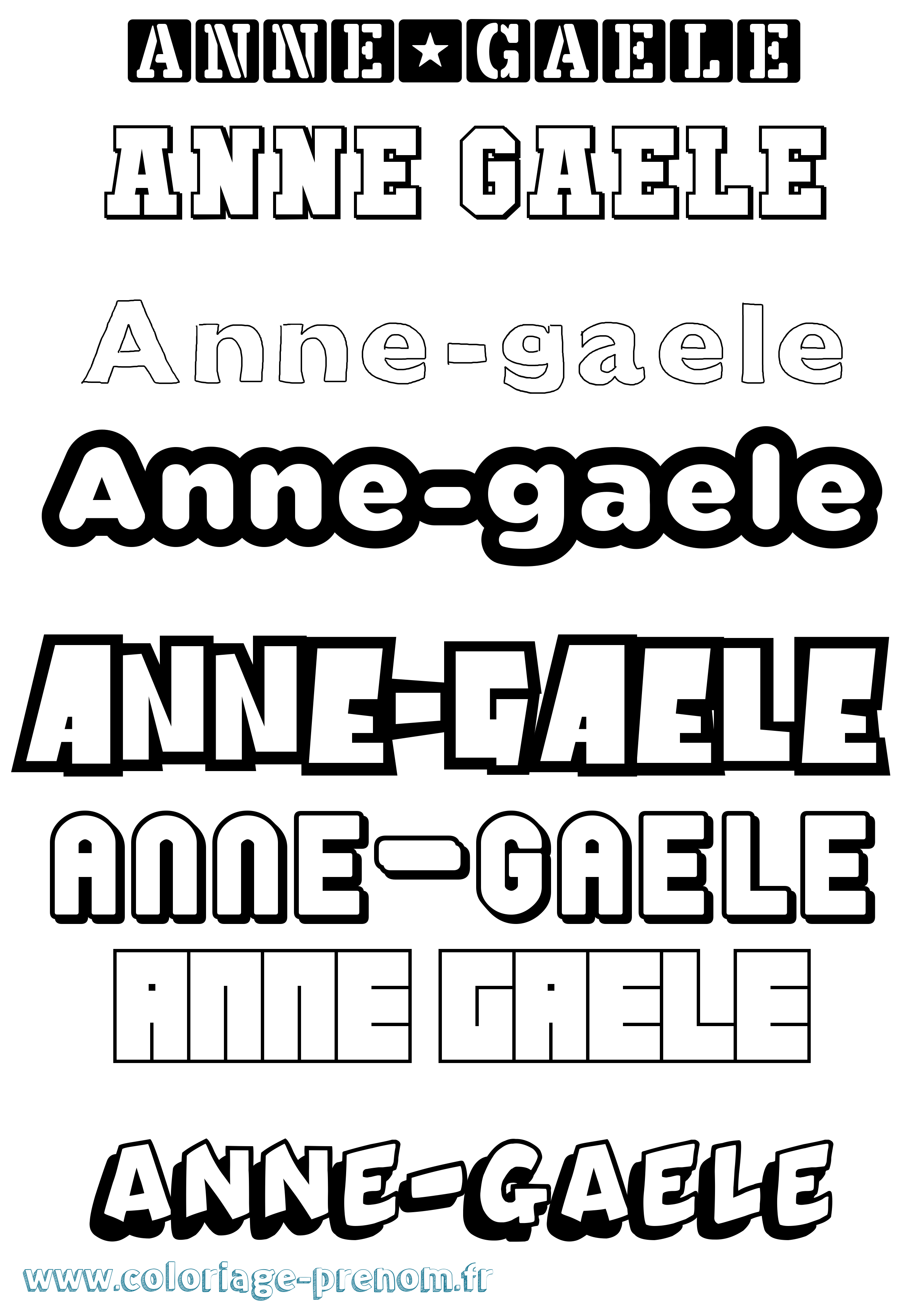 Coloriage Anne-Gaele Simple Coloriage prénom Anne-Gaele Simple