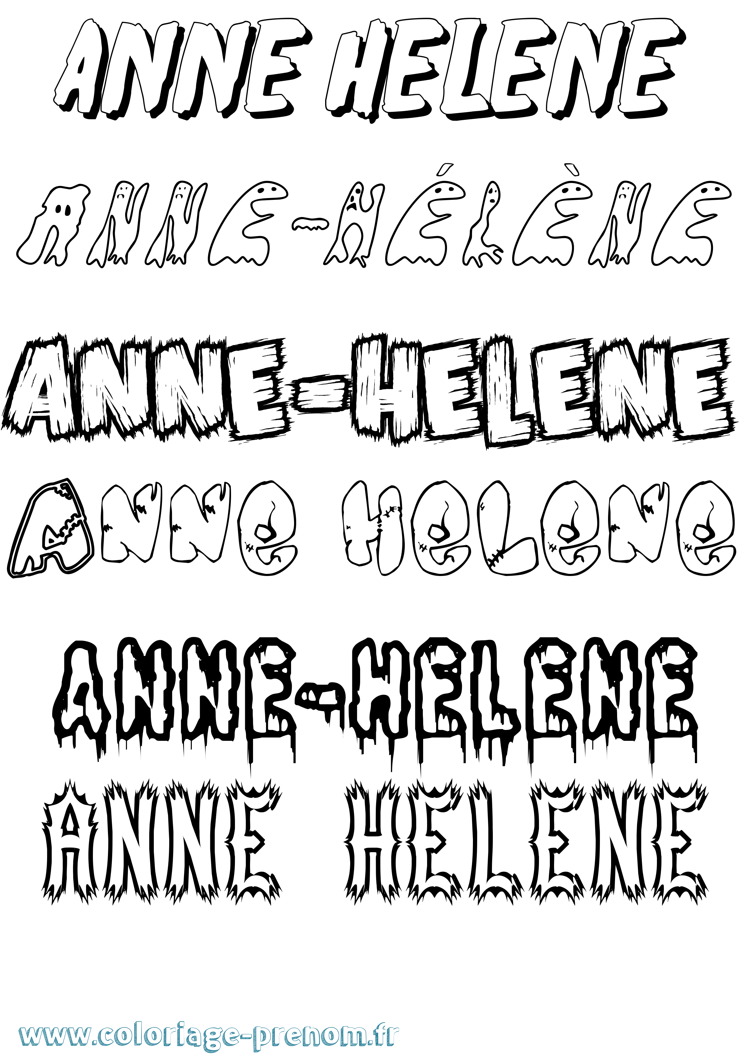 Coloriage Anne-Hélène Frisson Coloriage prénom Anne-Hélène Frisson